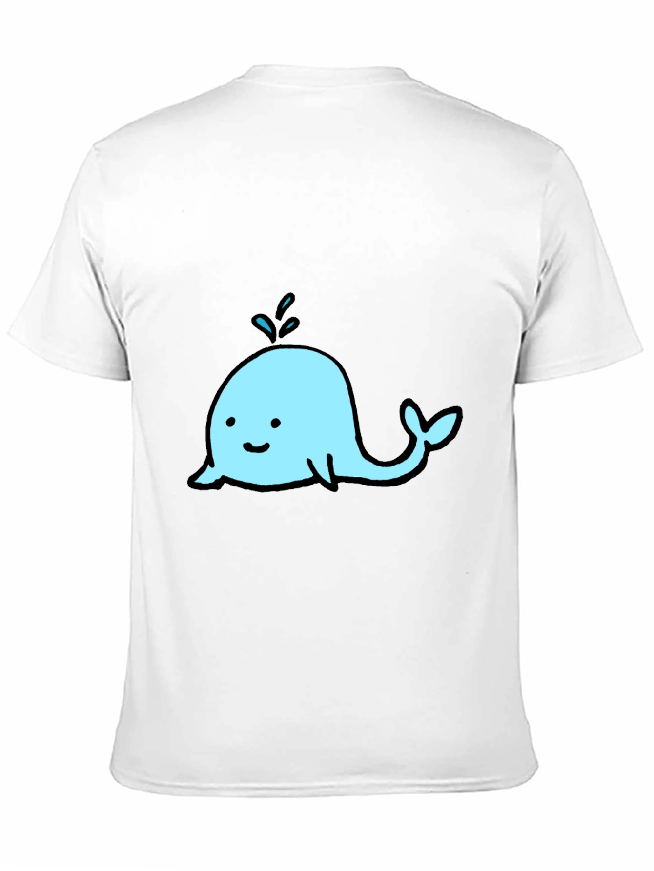 Cute Whale Graphic Black T-Shirt