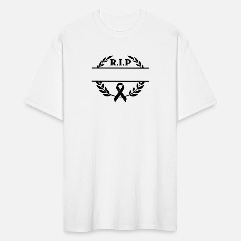 Bow tie abbreviation R.I.P. in laurel wreath