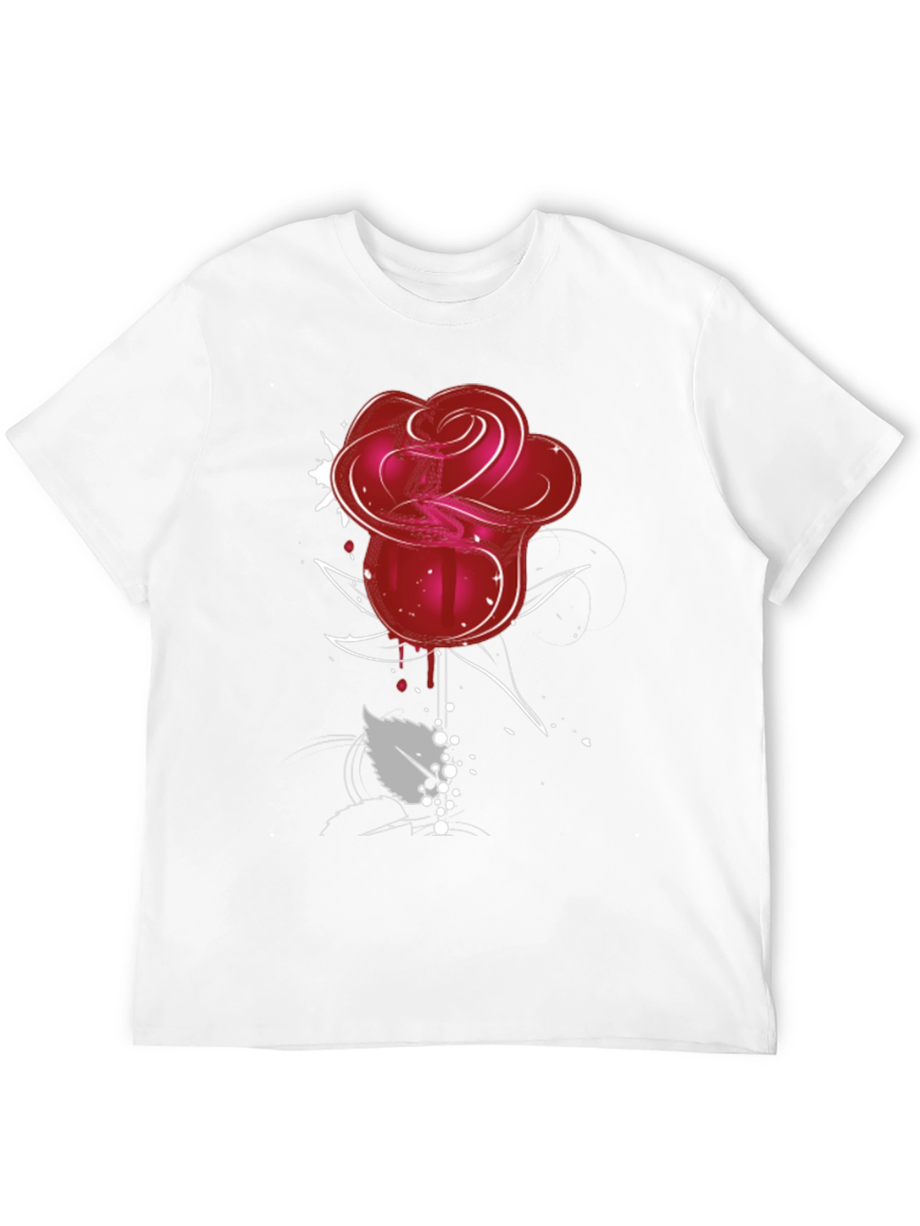 Red Rose Graphic Tee - Mens Black T-Shirt