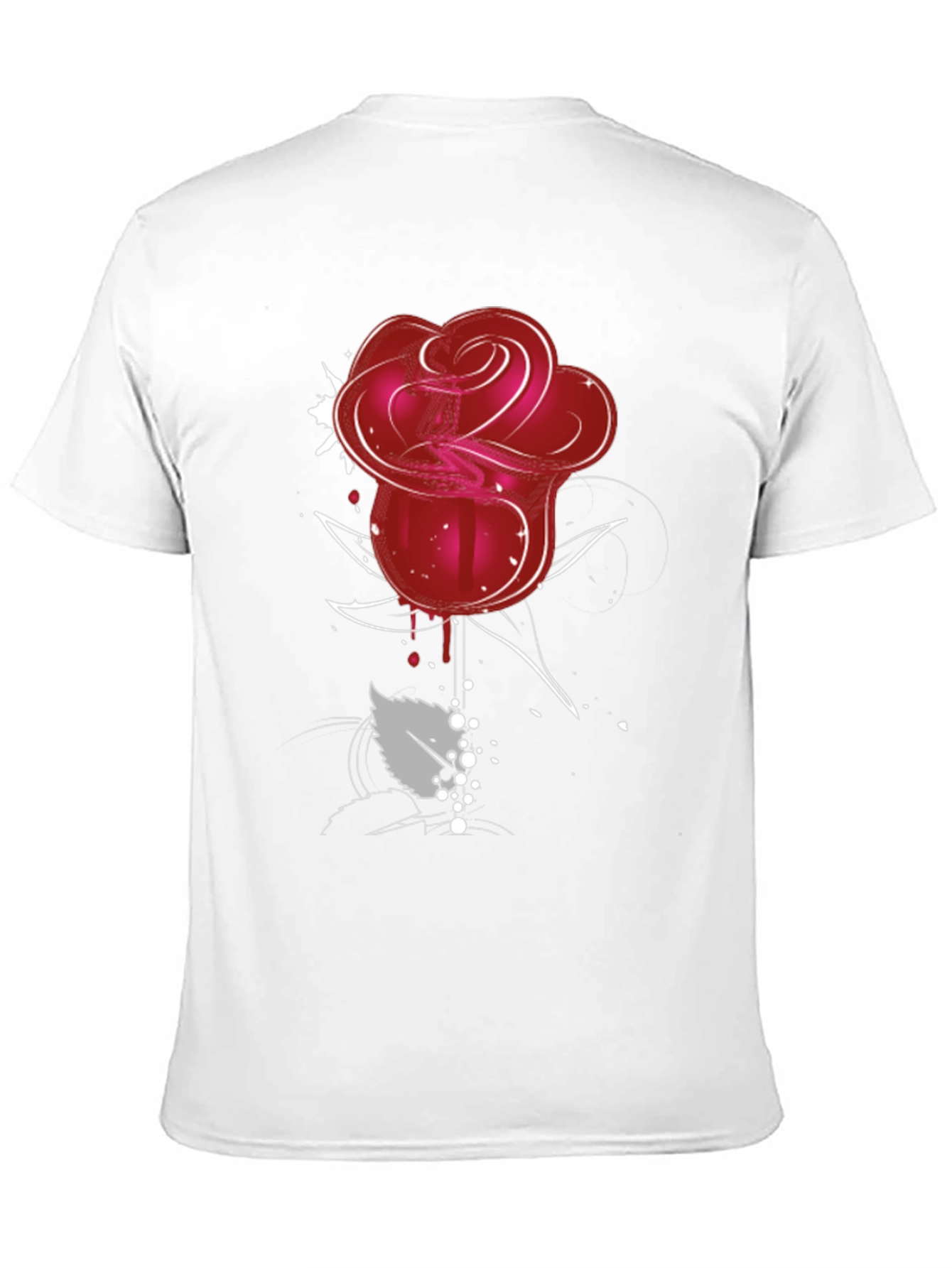 Red Rose Graphic Tee - Mens Black T-Shirt