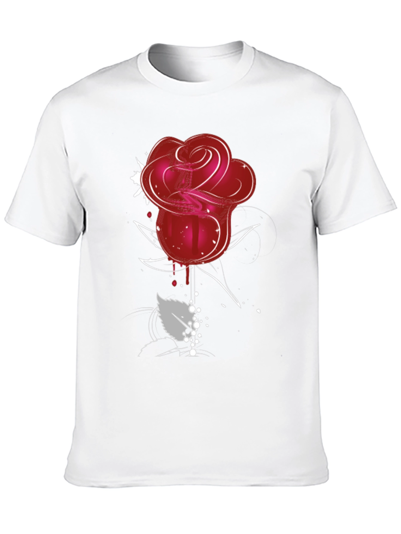 Red Rose Graphic Tee - Mens Black T-Shirt