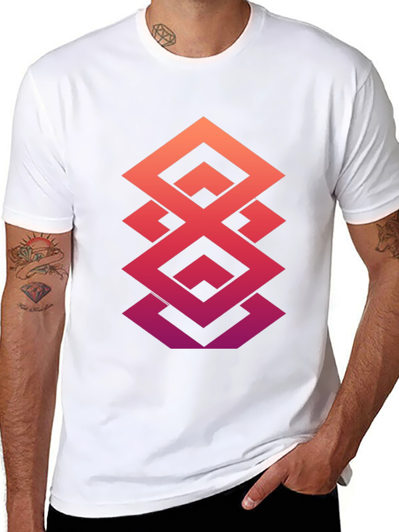 Geometric Gradient T-Shirt - Modern Design