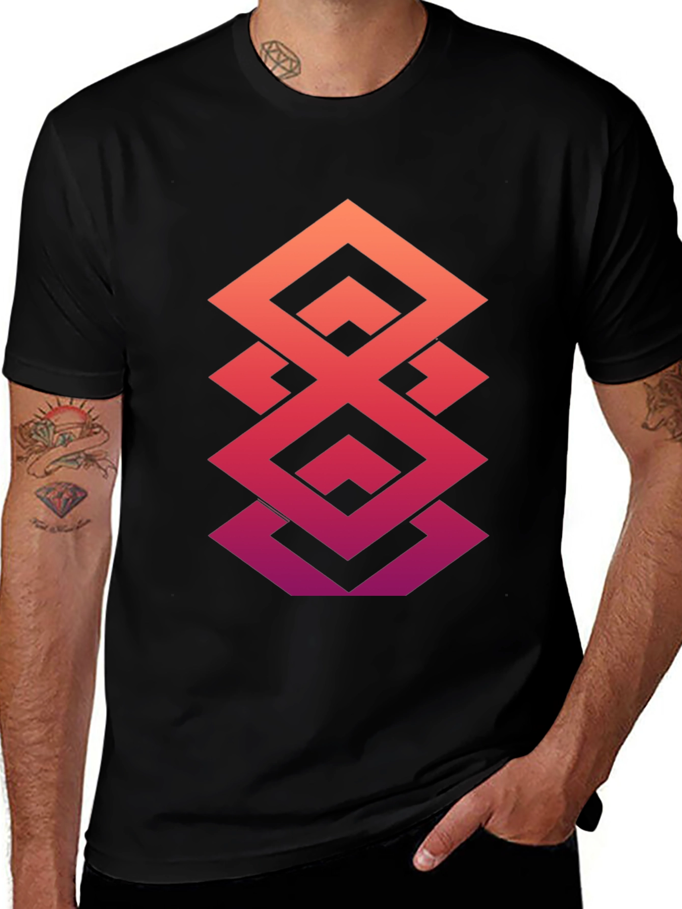 Geometric Gradient T-Shirt - Modern Design
