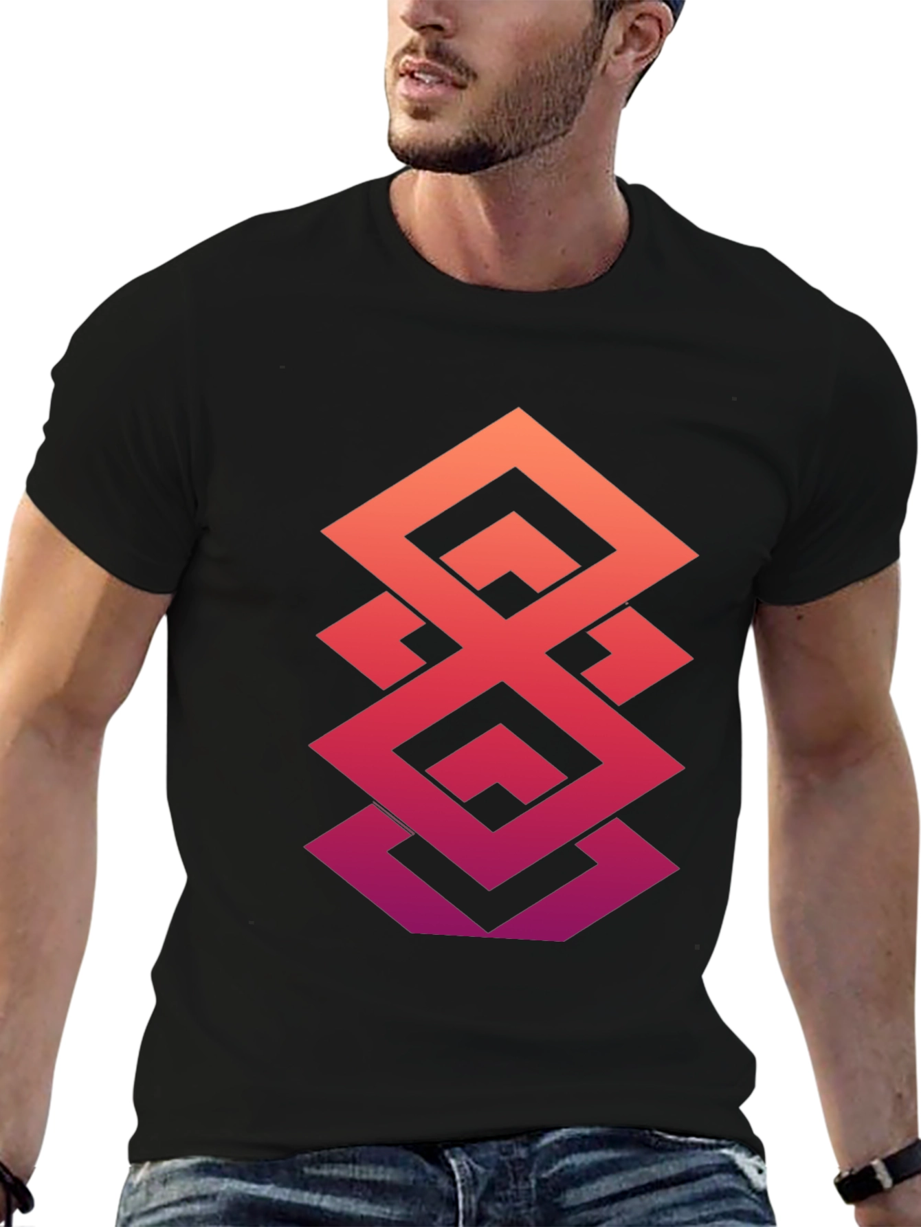 Geometric Gradient T-Shirt - Modern Design