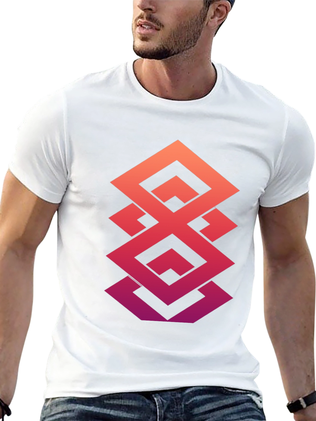 Geometric Gradient T-Shirt - Modern Design