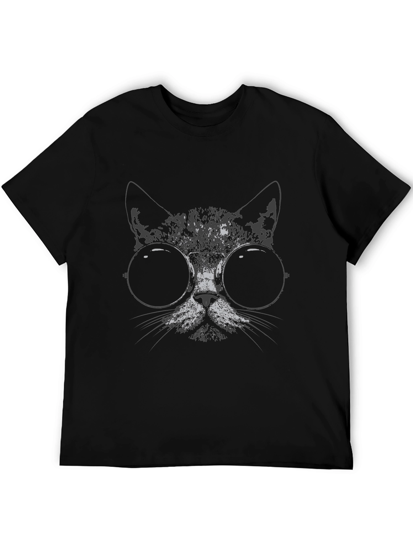 Cool Cat Tee: Black T-Shirt with Cat Graphic