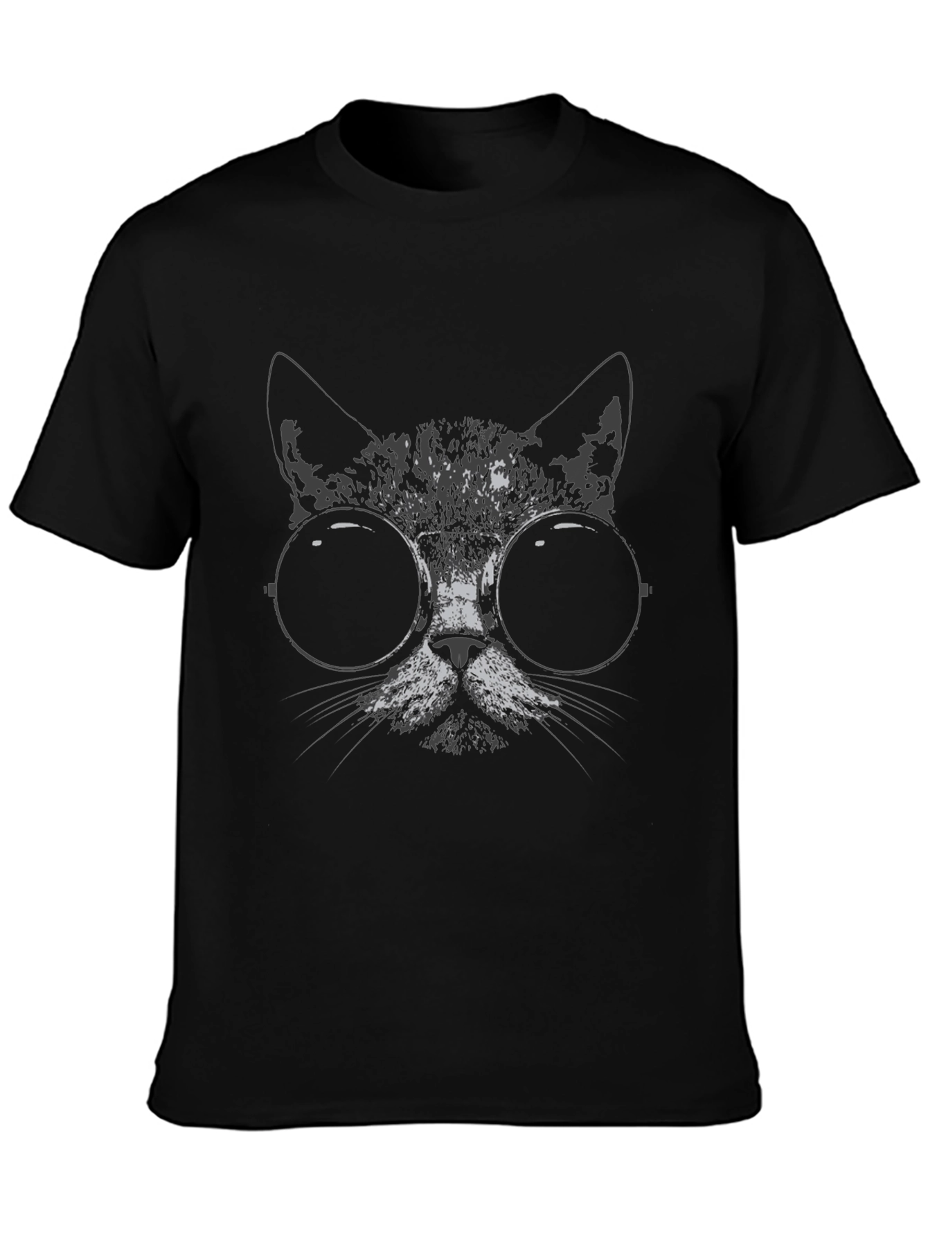 Cool Cat Tee: Black T-Shirt with Cat Graphic