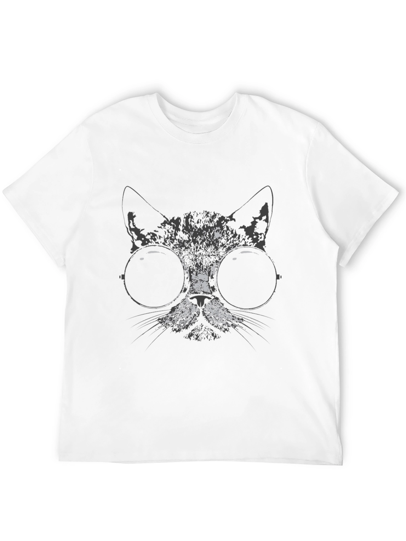 Cool Cat Tee: Black T-Shirt with Cat Graphic