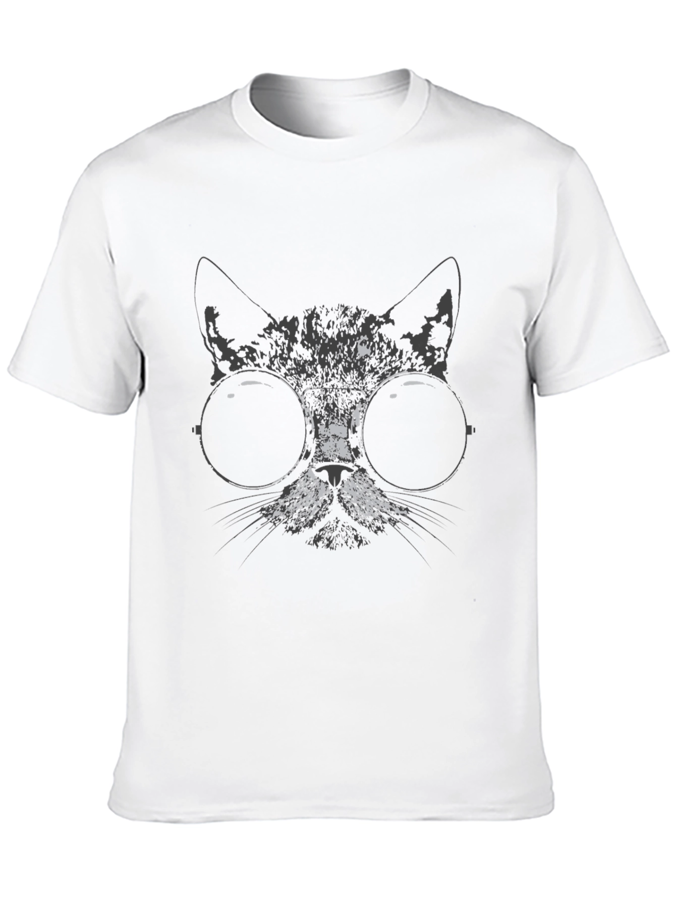Cool Cat Tee: Black T-Shirt with Cat Graphic