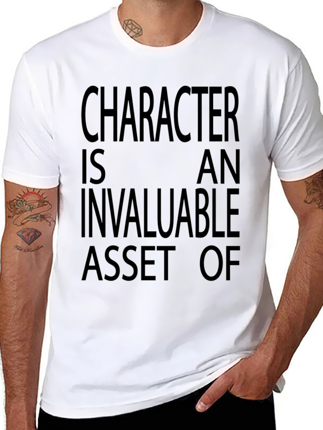Character is An Invaluable Asset of Black T-Shirt