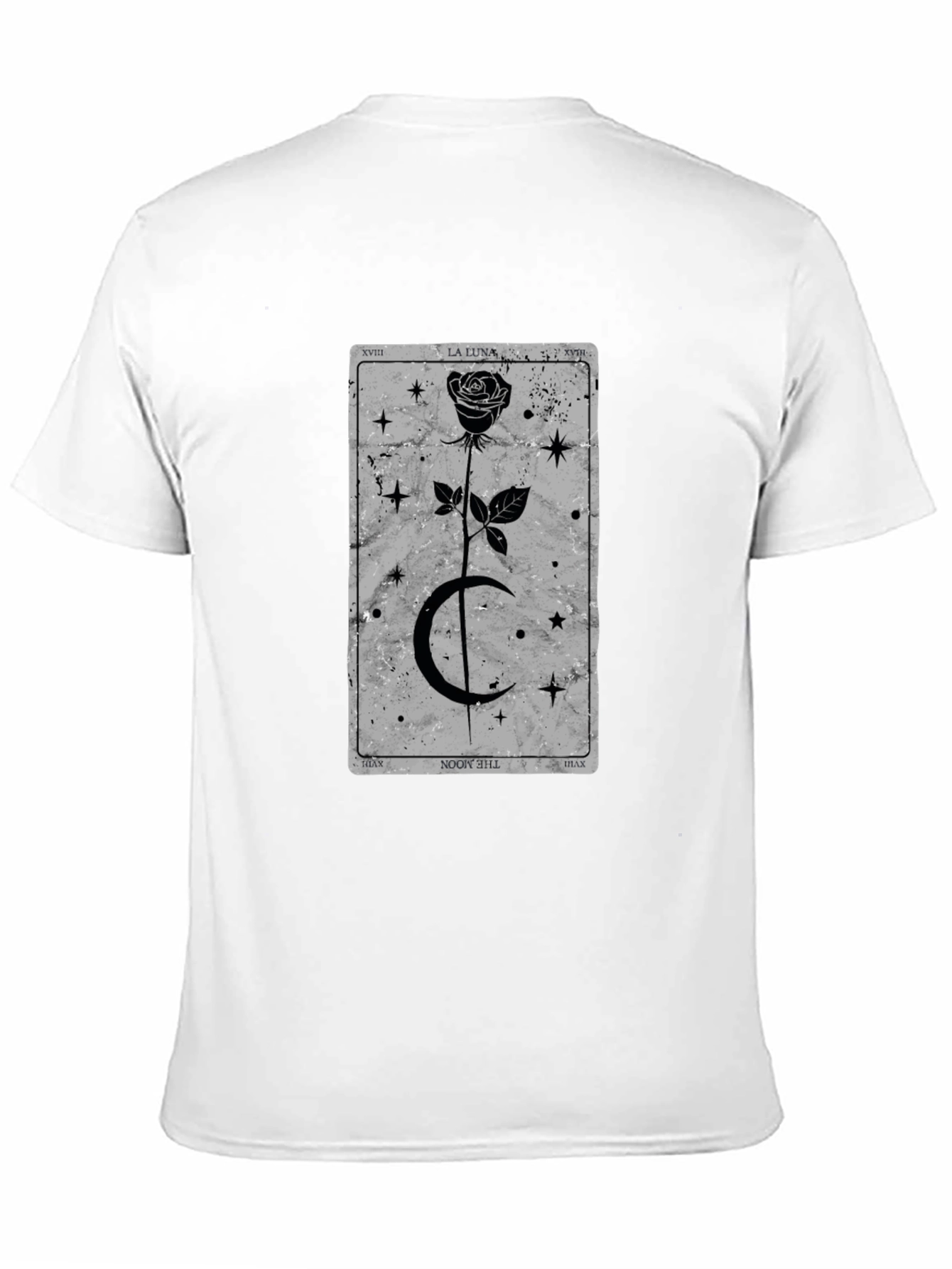 Moon Tarot Card T-Shirt - Gothic Rose Design
