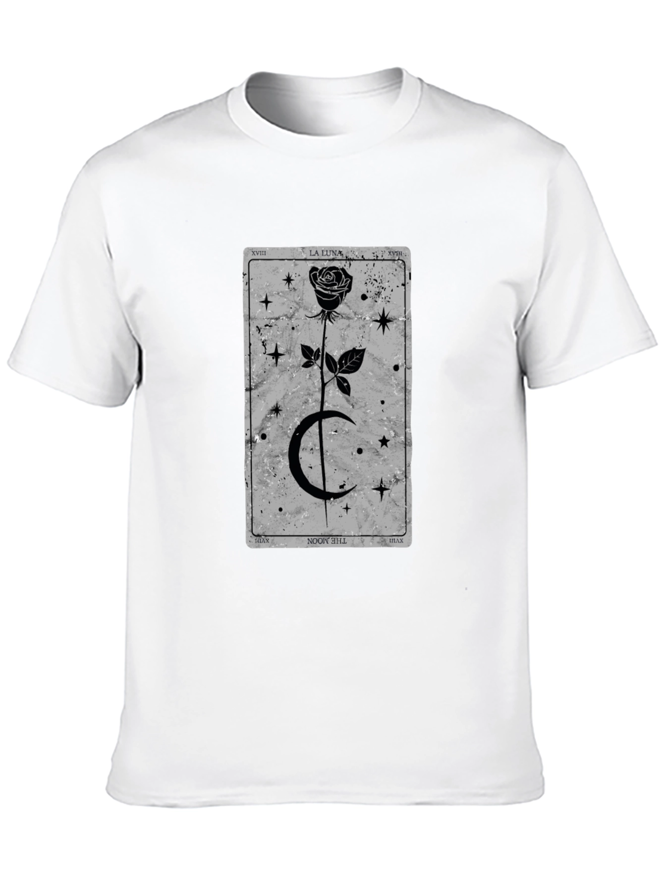 Moon Tarot Card T-Shirt - Gothic Rose Design