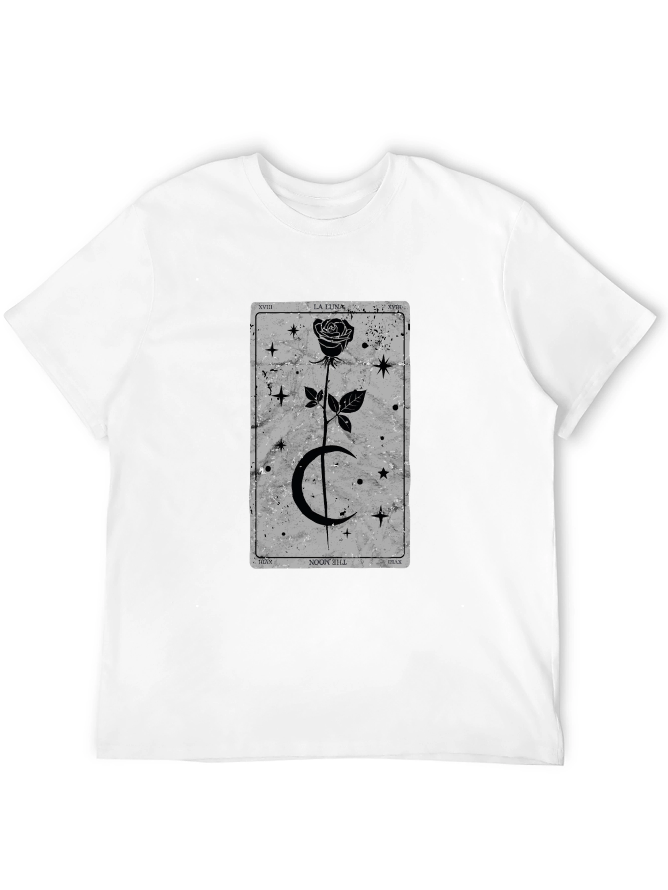 Moon Tarot Card T-Shirt - Gothic Rose Design