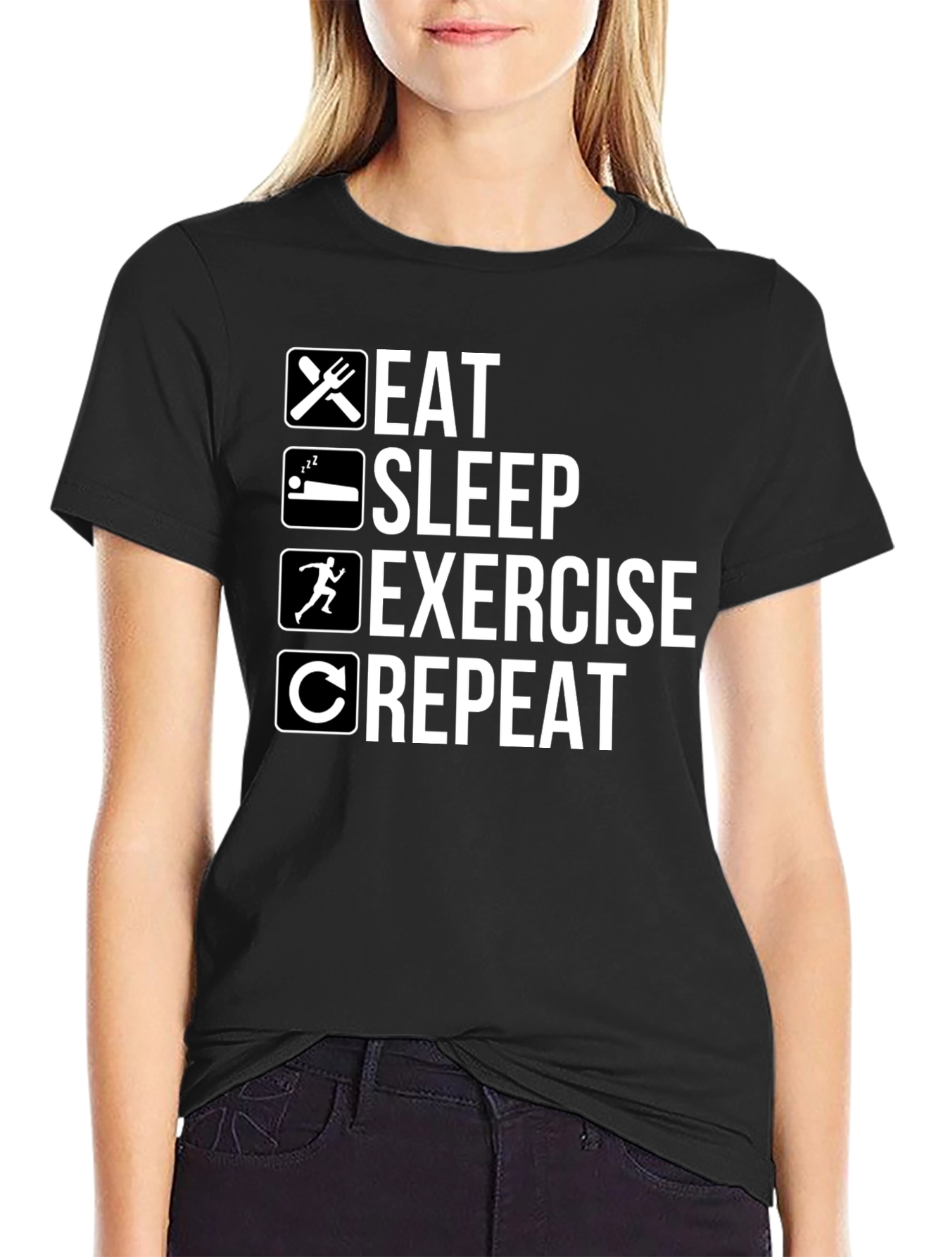 Eat Sleep Exercise Repeat Graphic Tee
