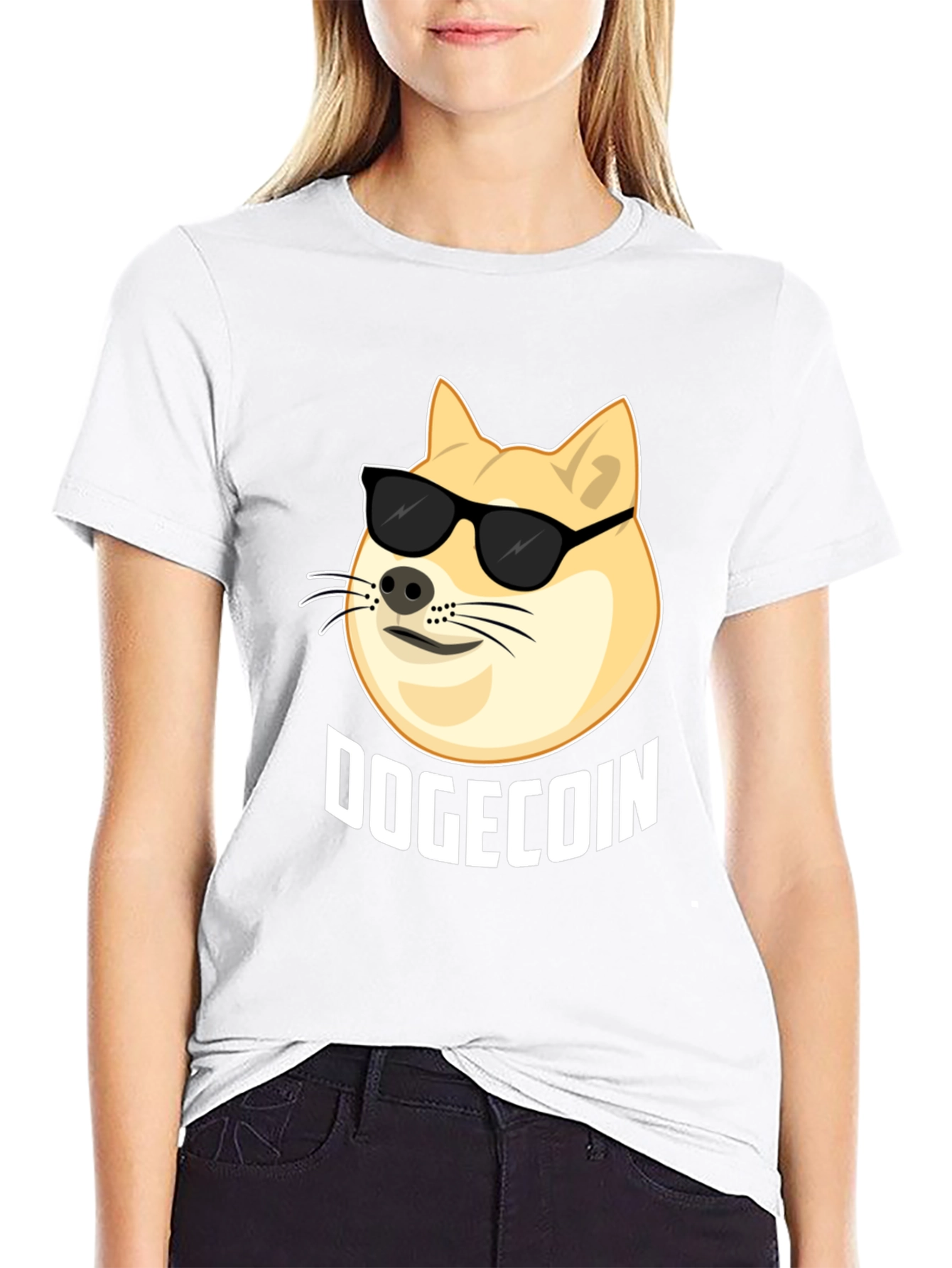 DogeCoin Cool Dog T-Shirt - Black Crypto Tee