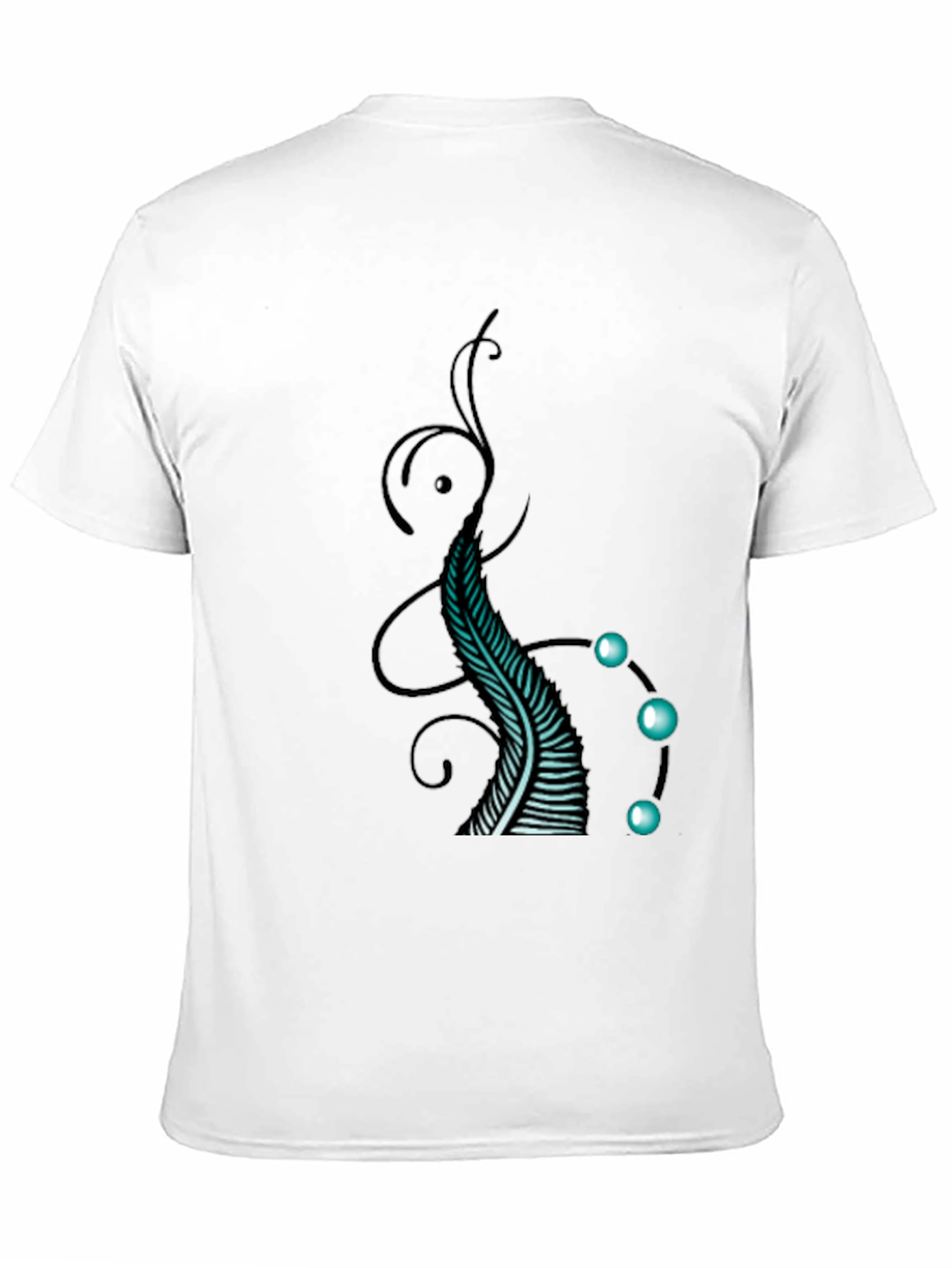 Abstract Feather Graphic Tee - Black Cotton Comfort