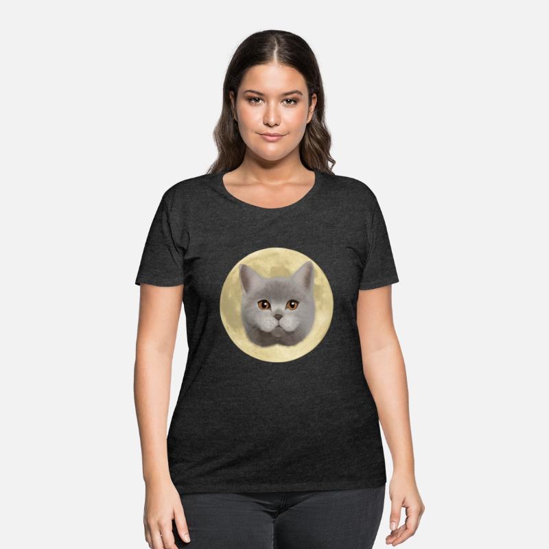 British Shorthair Cat Full Moon Light Design