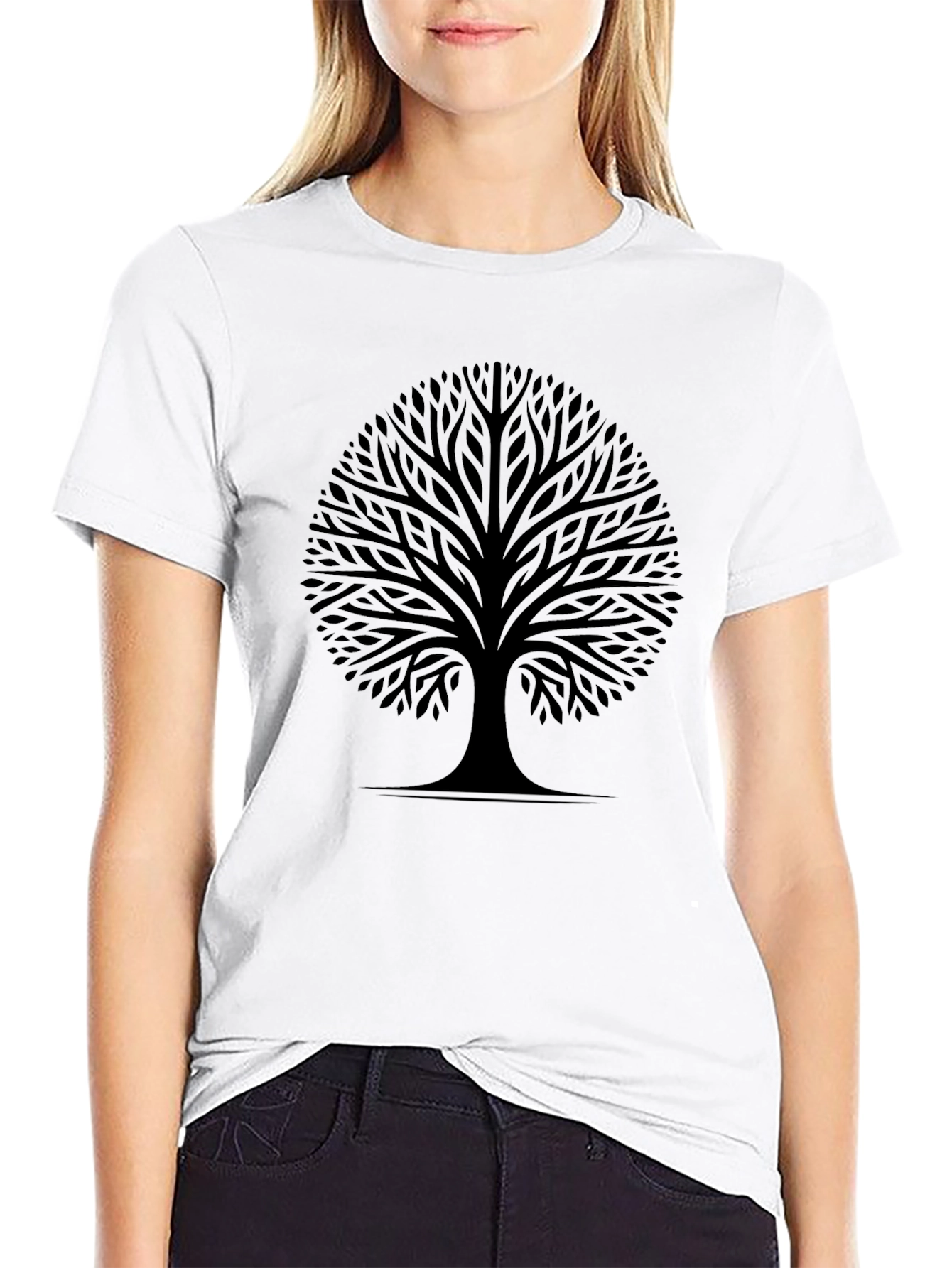 Black Tree Graphic Tee - Stylish Nature Inspired Design