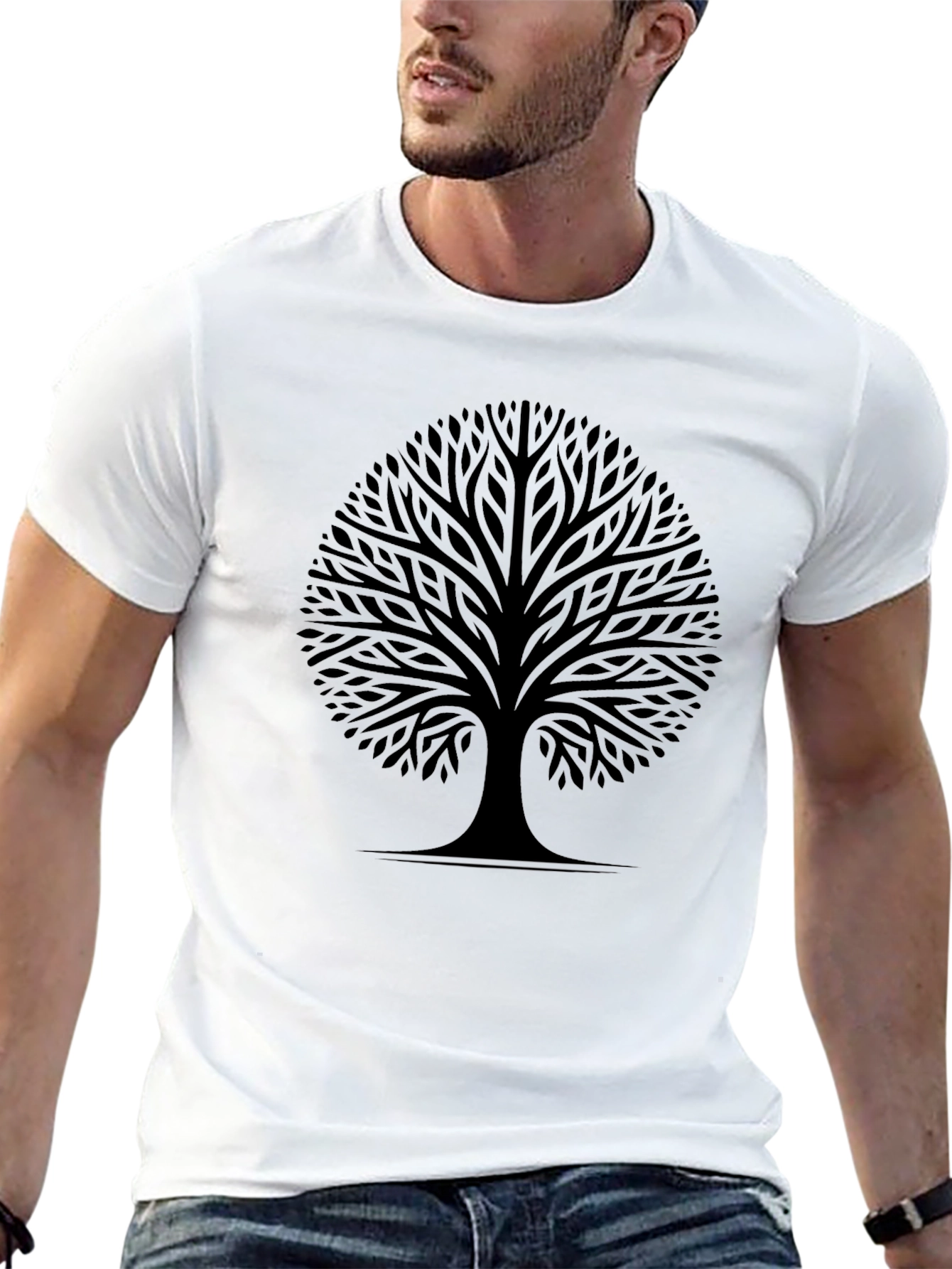 Black Tree Graphic Tee - Stylish Nature Inspired Design