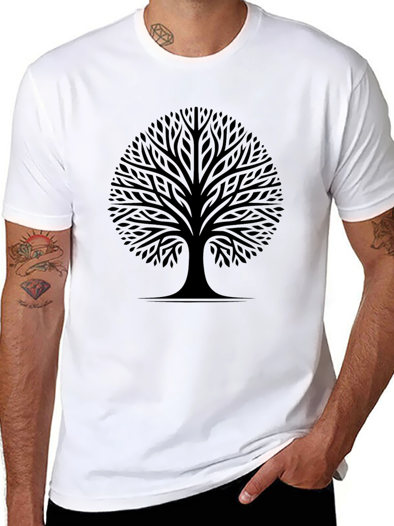 Black Tree Graphic Tee - Stylish Nature Inspired Design