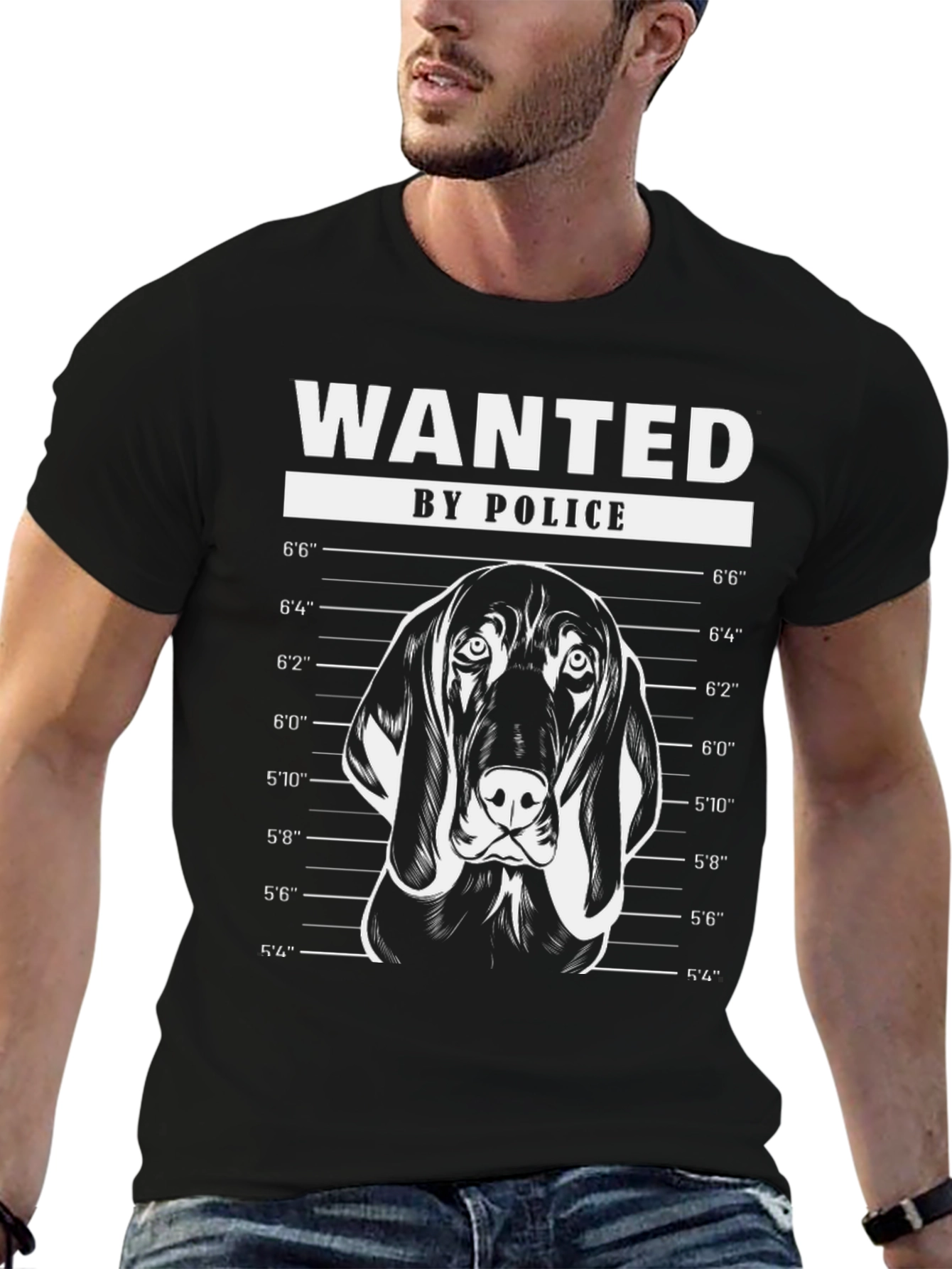 Wanted Dog T-Shirt - Police Lineup Design