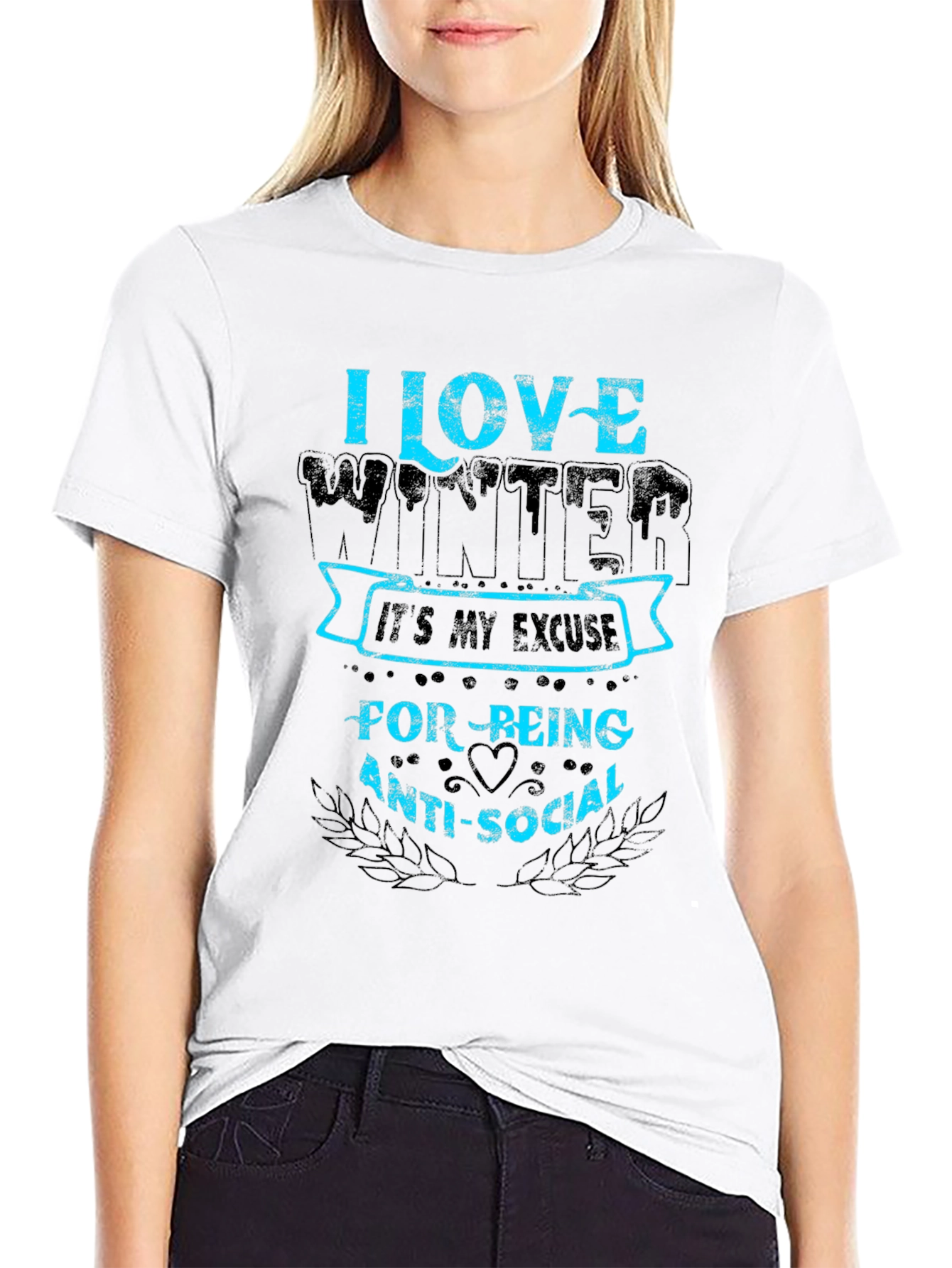 I Love Winter Anti-Social Graphic T-Shirt