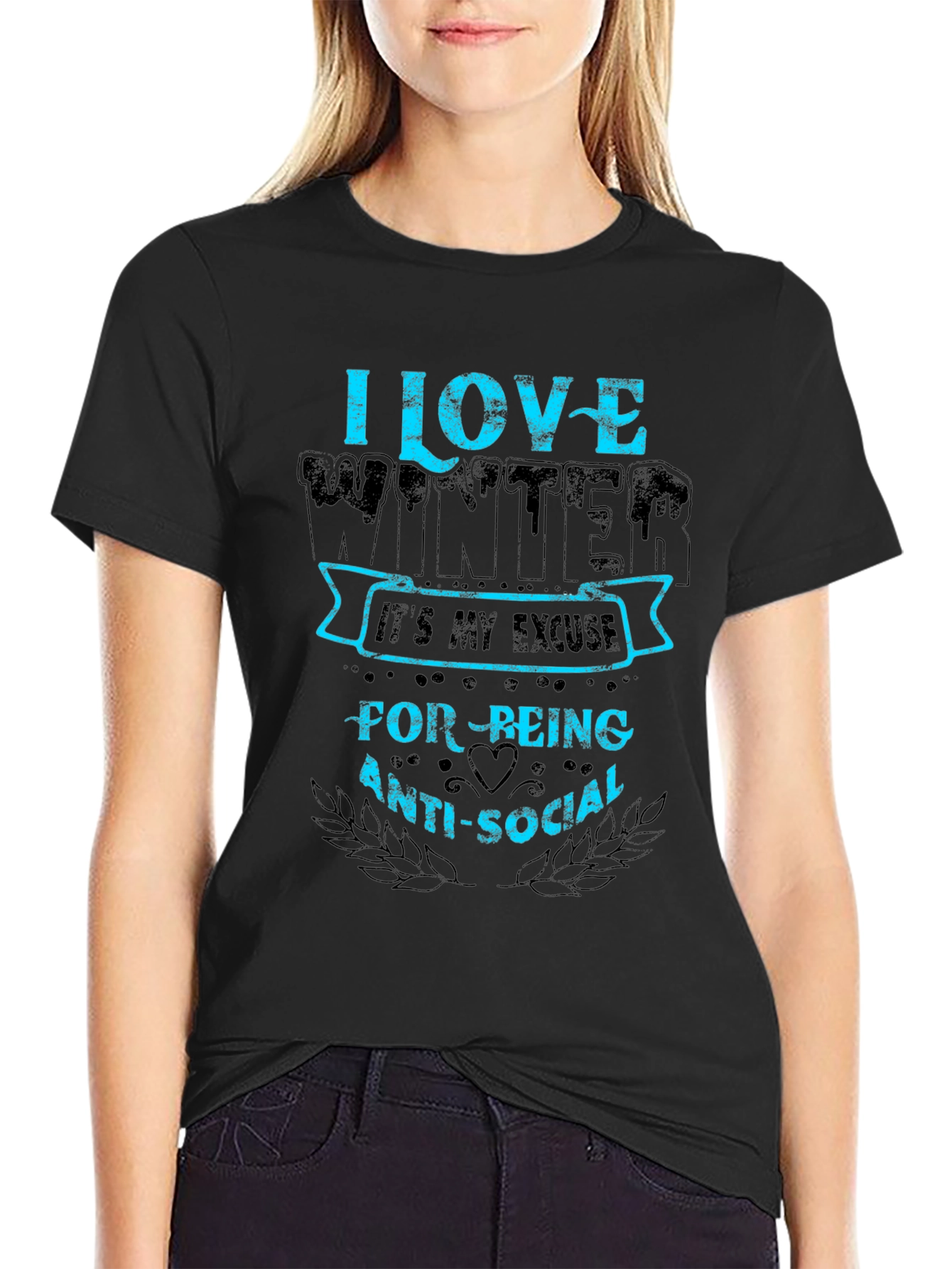 I Love Winter Anti-Social Graphic T-Shirt