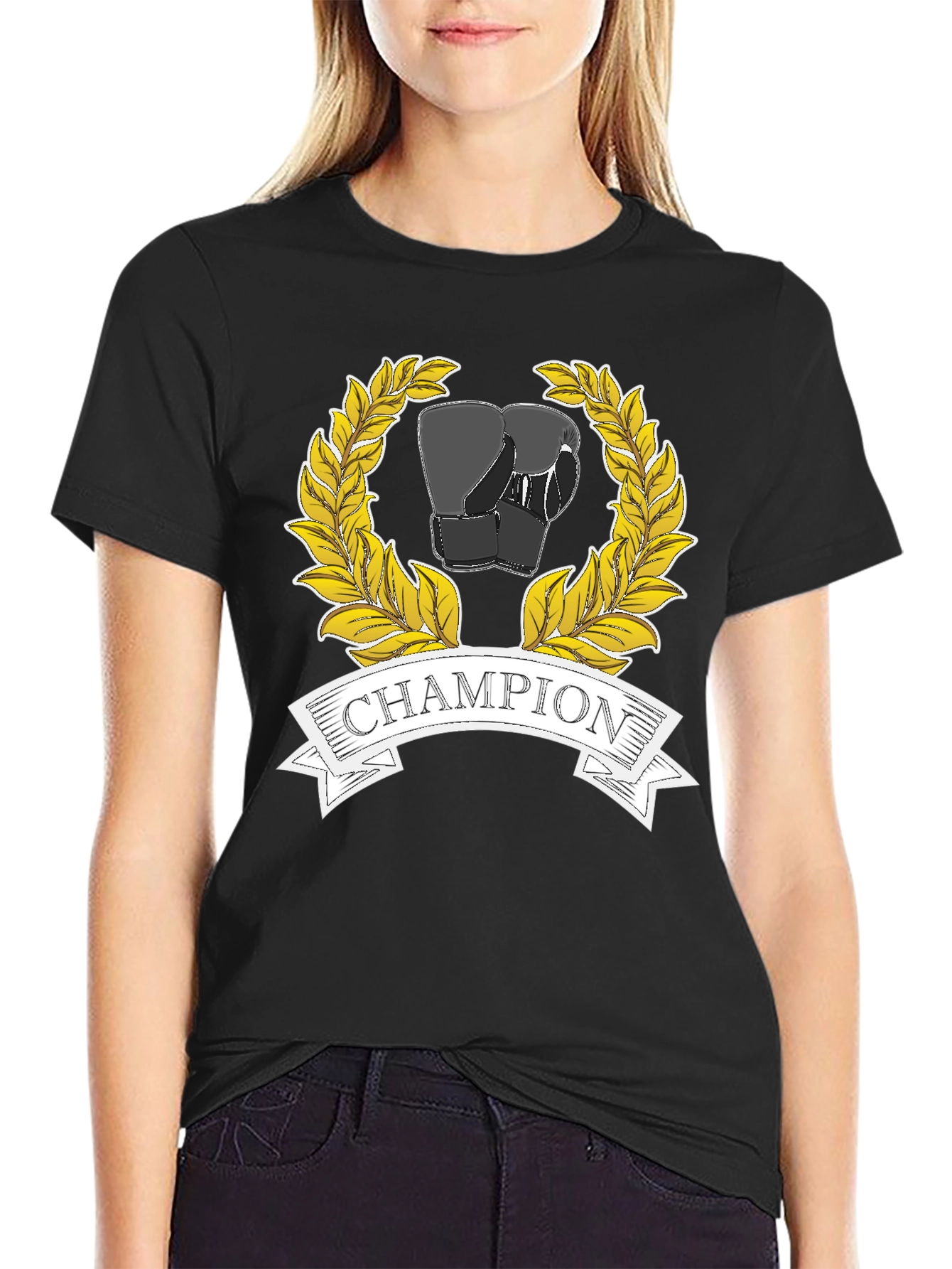 Champion Boxing Gloves Graphic Tee - Black
