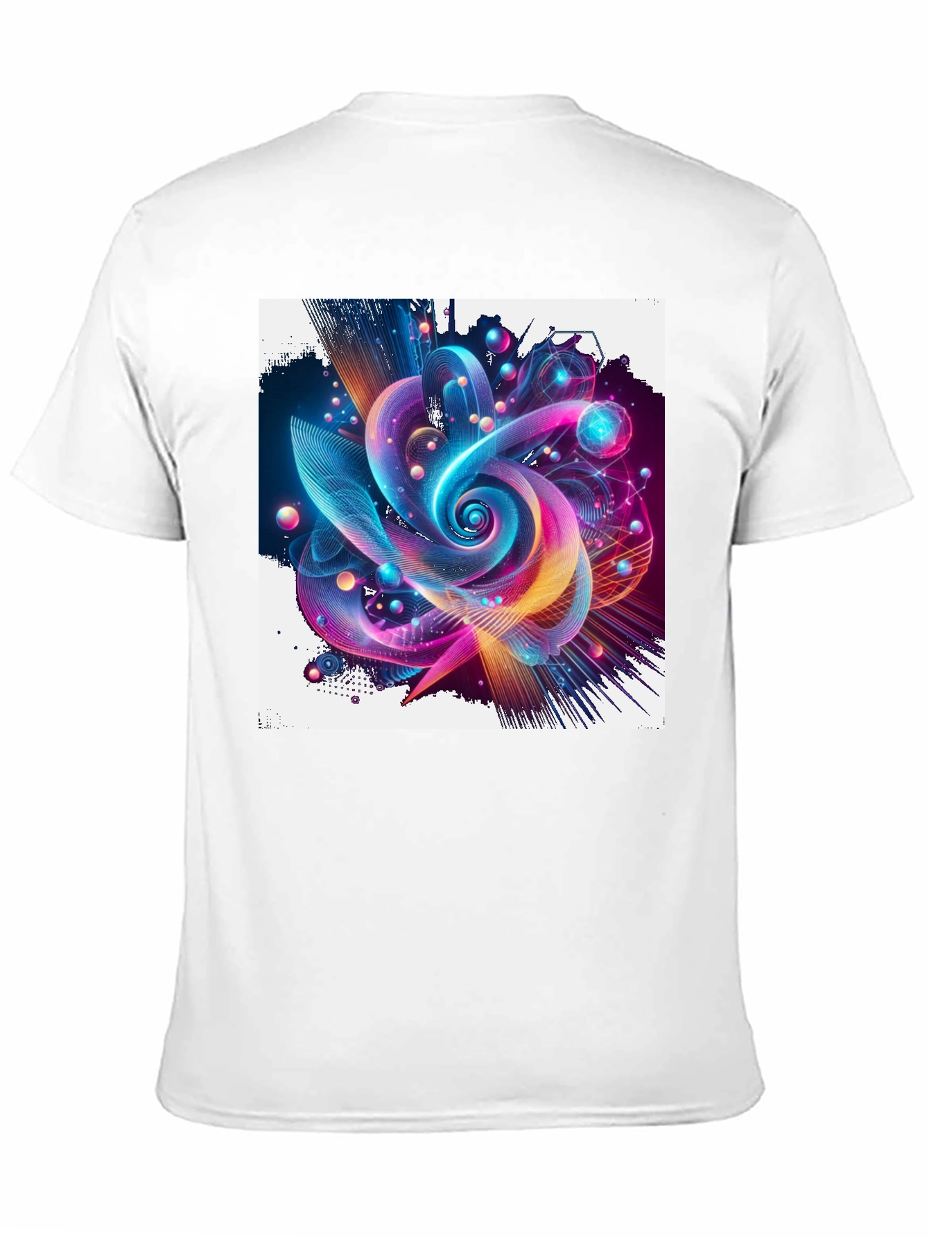 Vibrant Abstract Graphic Print Black T-Shirt