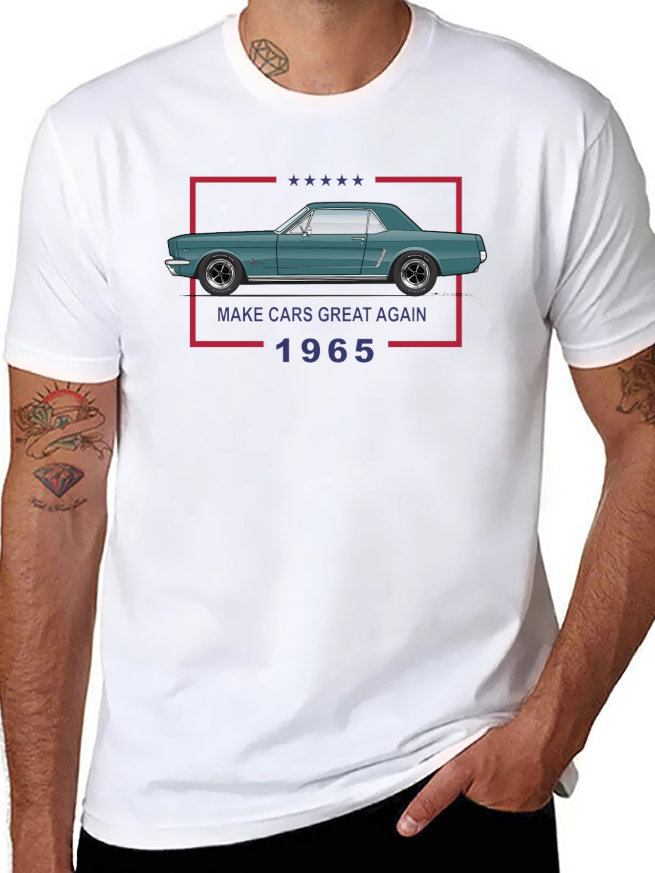 1965 Mustang T-Shirt - Make Cars Great Again