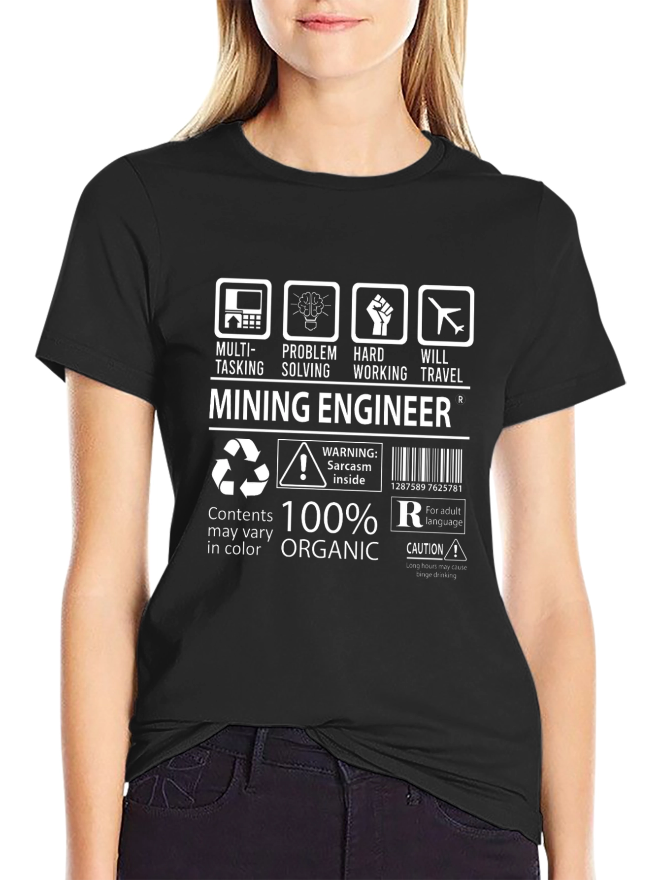 Mining Engineer Graphic T-Shirt - Black