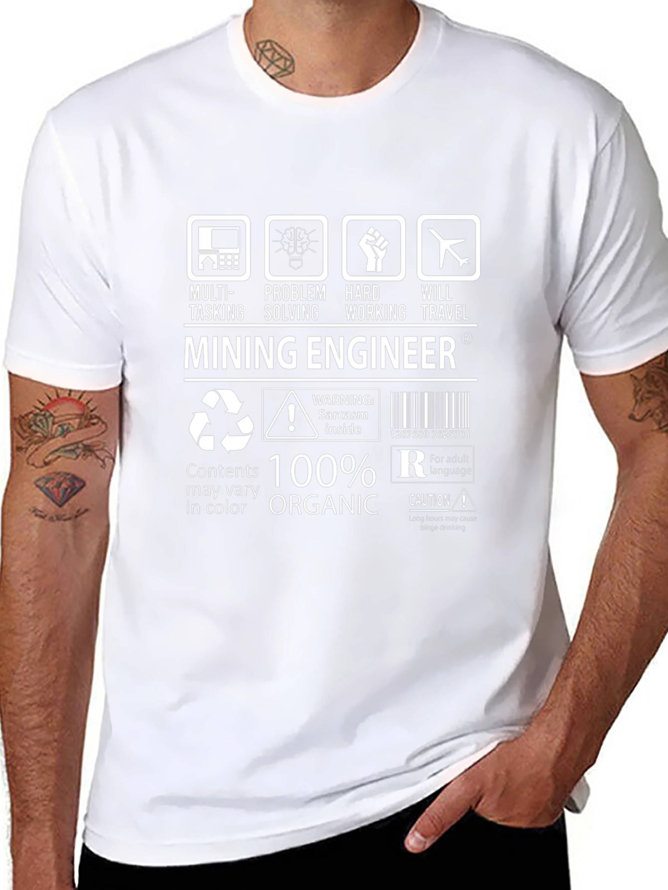 Mining Engineer Graphic T-Shirt - Black