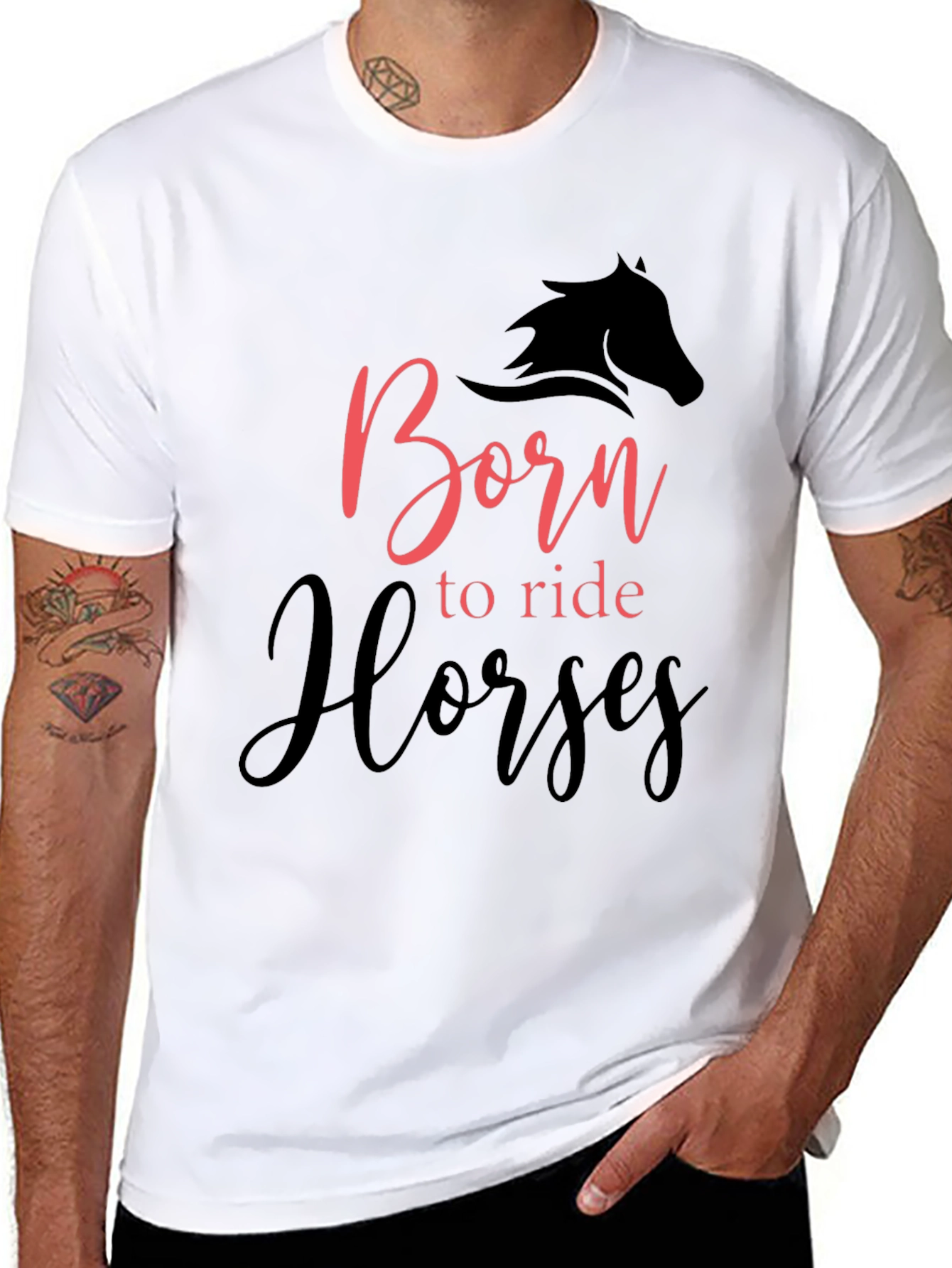 Born to Ride Horses Black T-Shirt