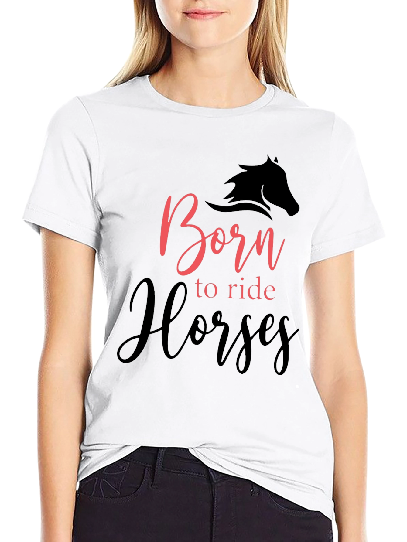 Born to Ride Horses Black T-Shirt