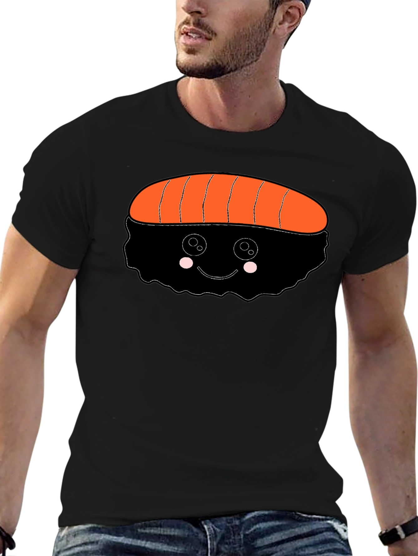 Sushi Graphic Black T-Shirt - Cute Food Tee