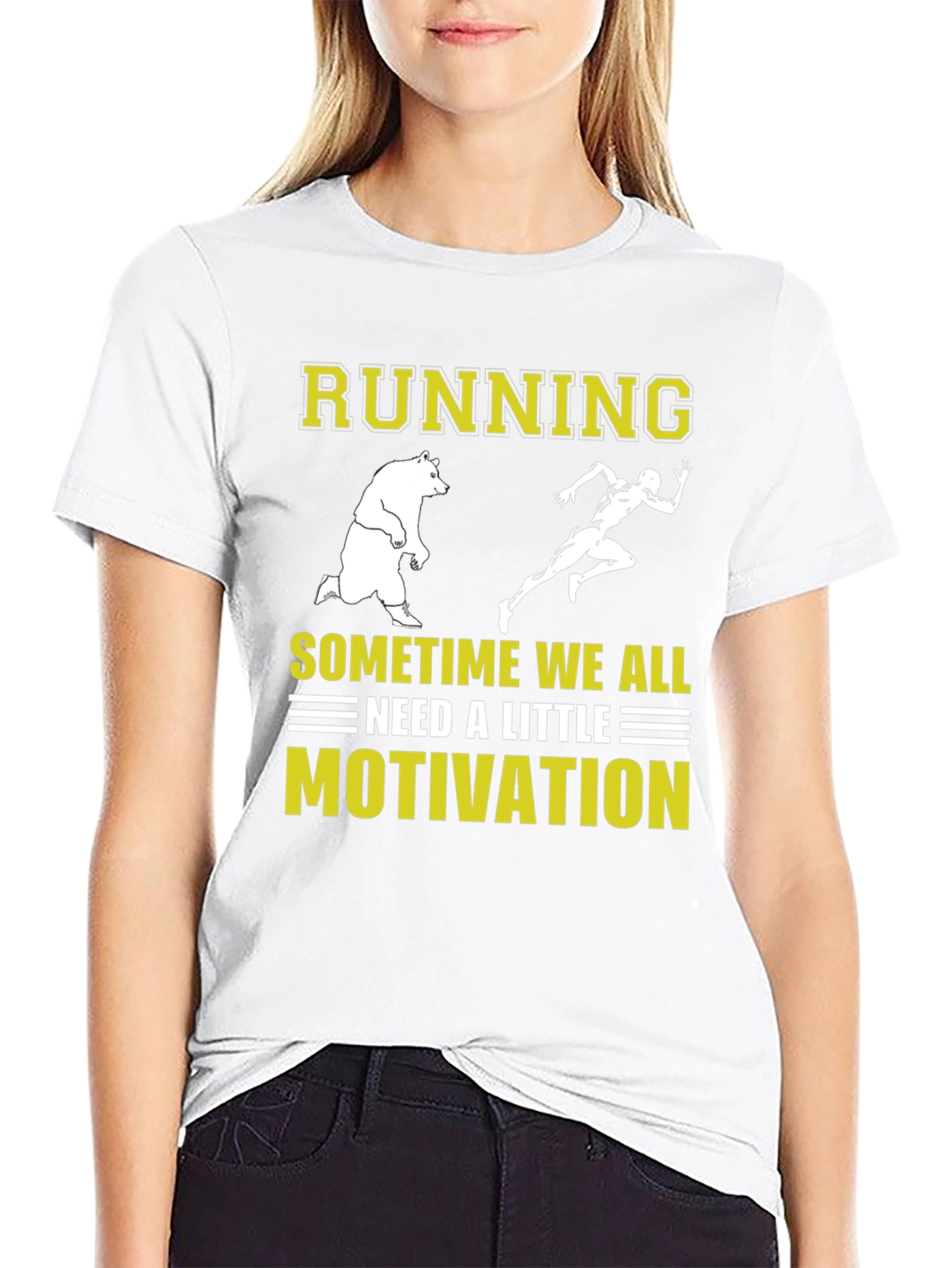 Running Motivation T-Shirt - Bear Chasing Runner