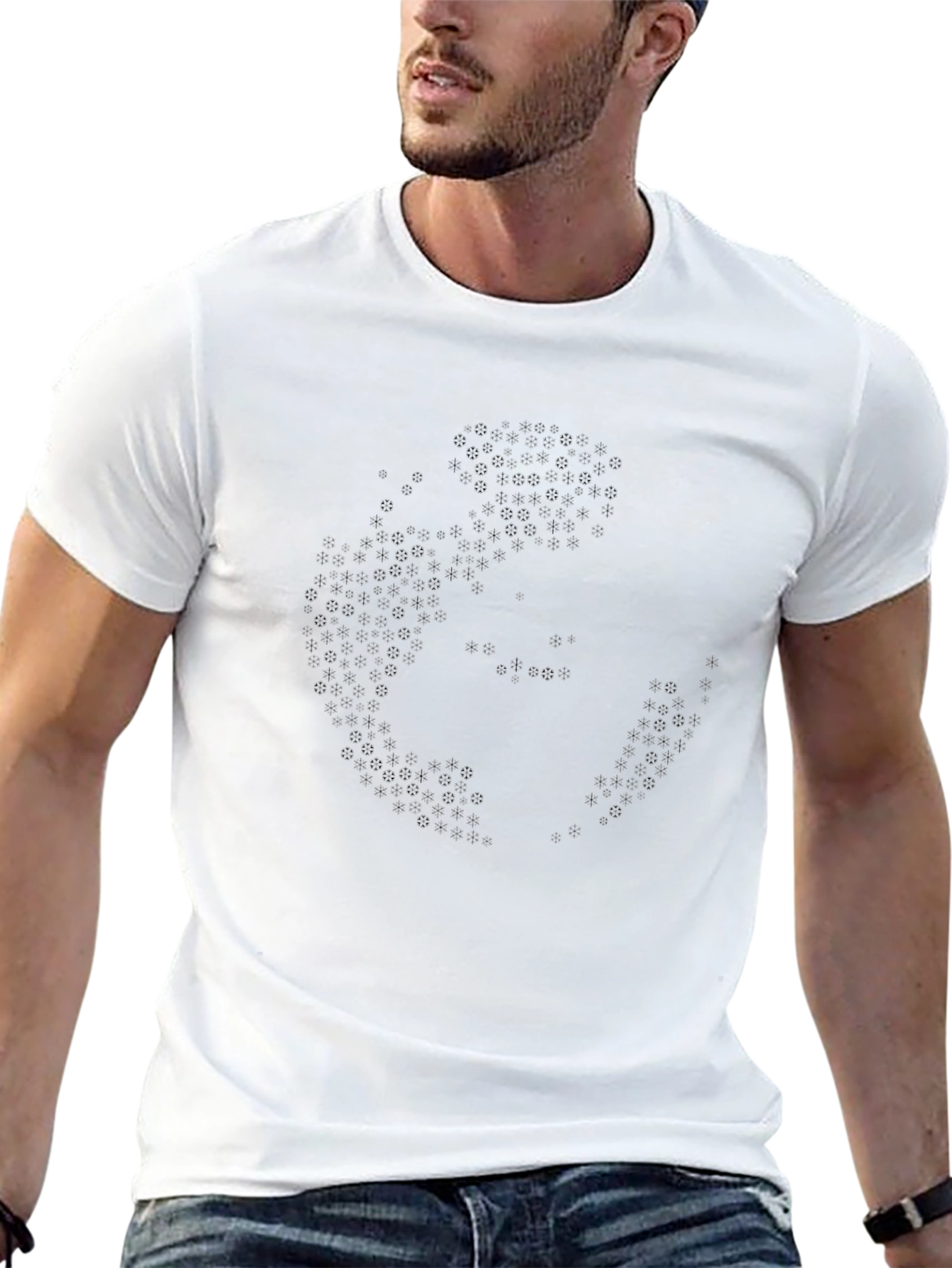 Stealth Pattern Black Crew Neck T-Shirt