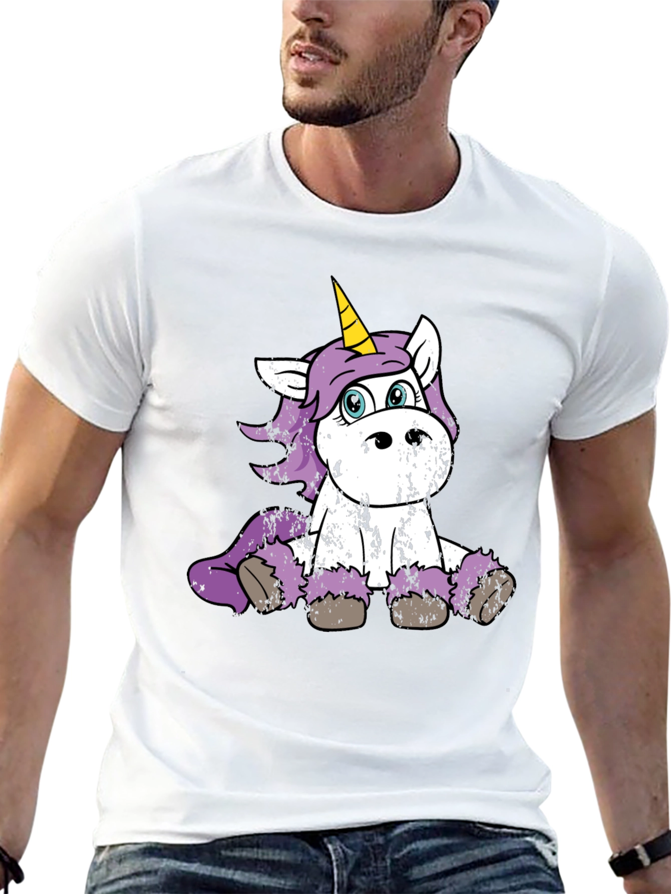 Cute Unicorn Graphic Black T-Shirt