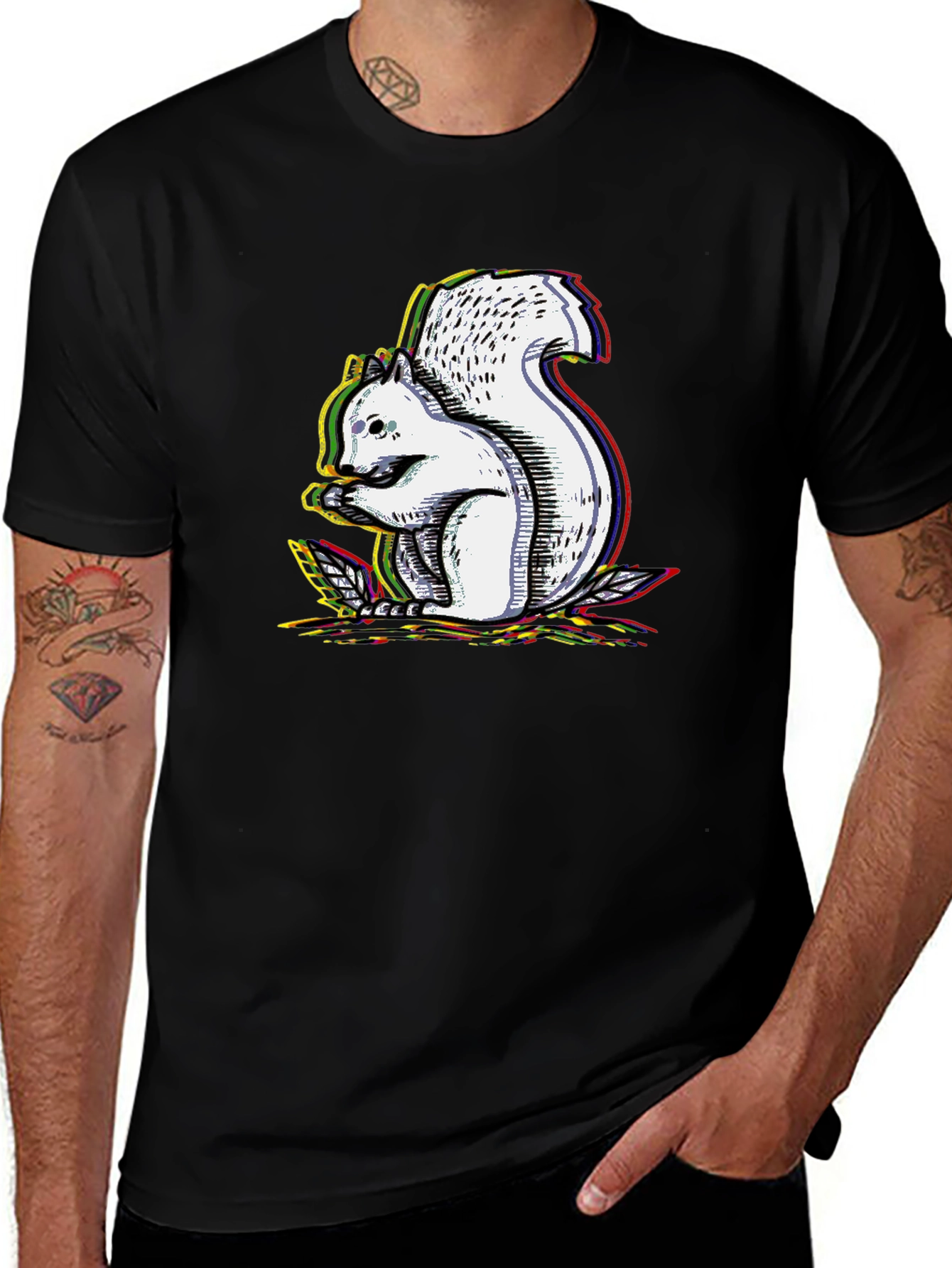 Squirrel Graphic Black T-Shirt