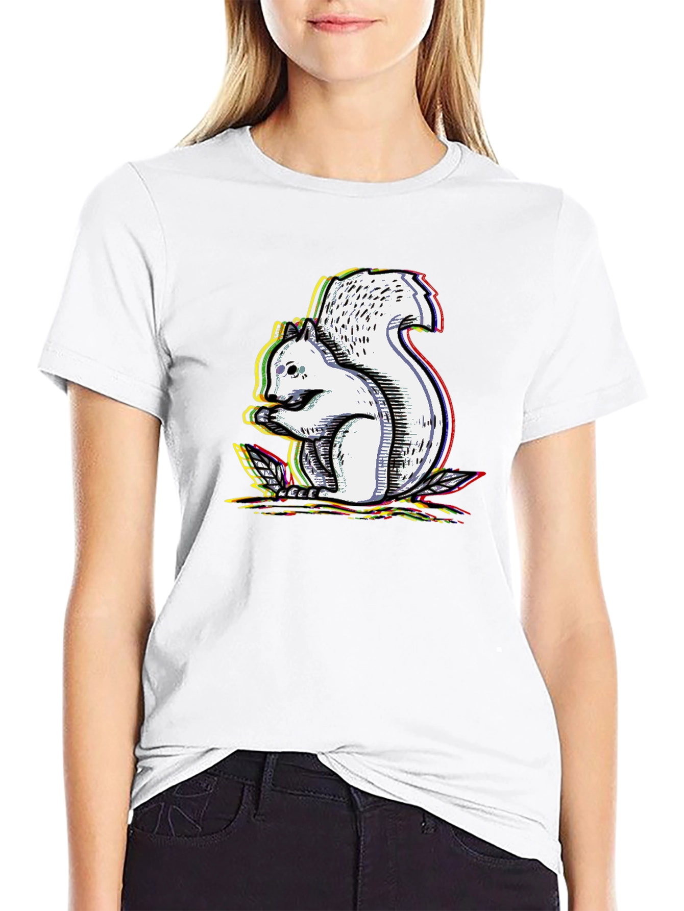Squirrel Graphic Black T-Shirt