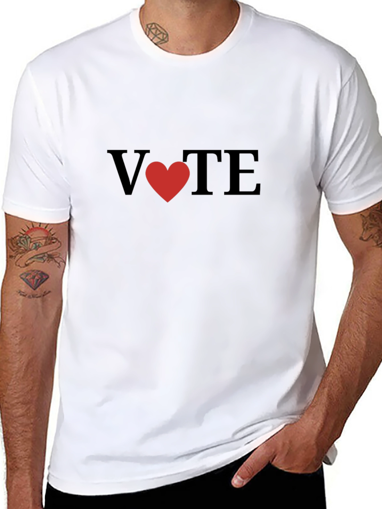 Vote with Heart Black T-Shirt