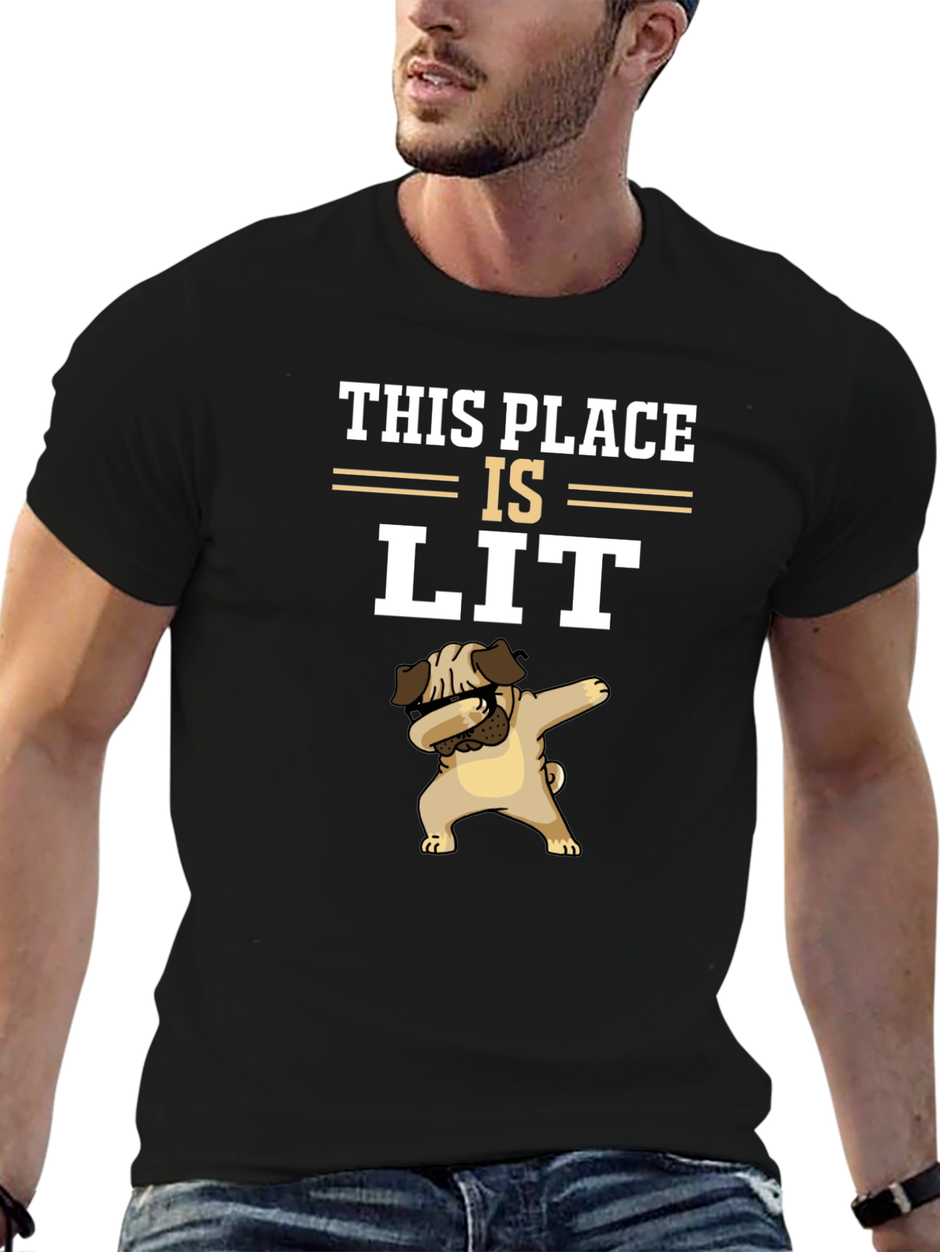 This Place Is Lit Pug T-Shirt
