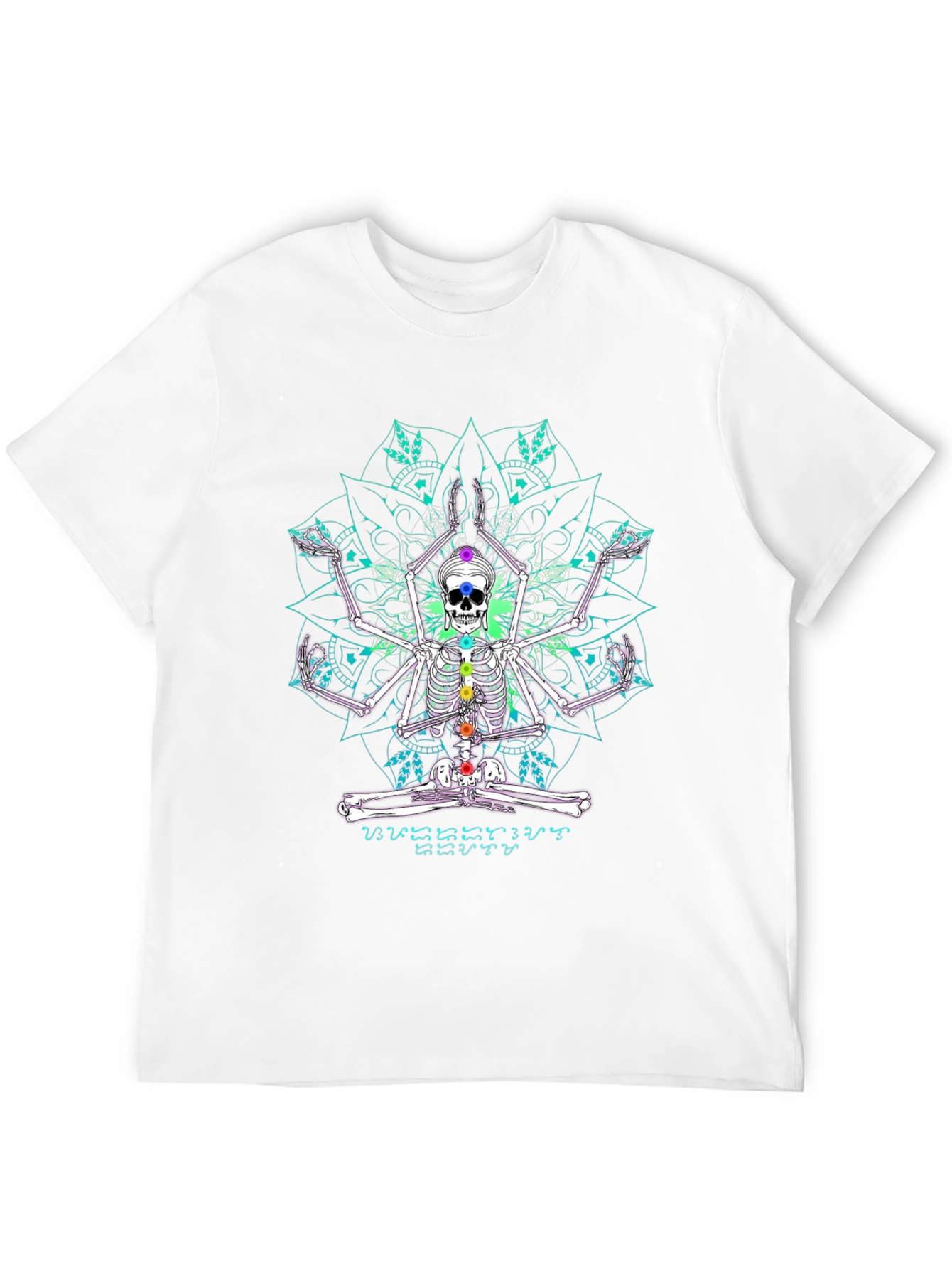 Skeleton Yoga Chakra Mandala Graphic Tee