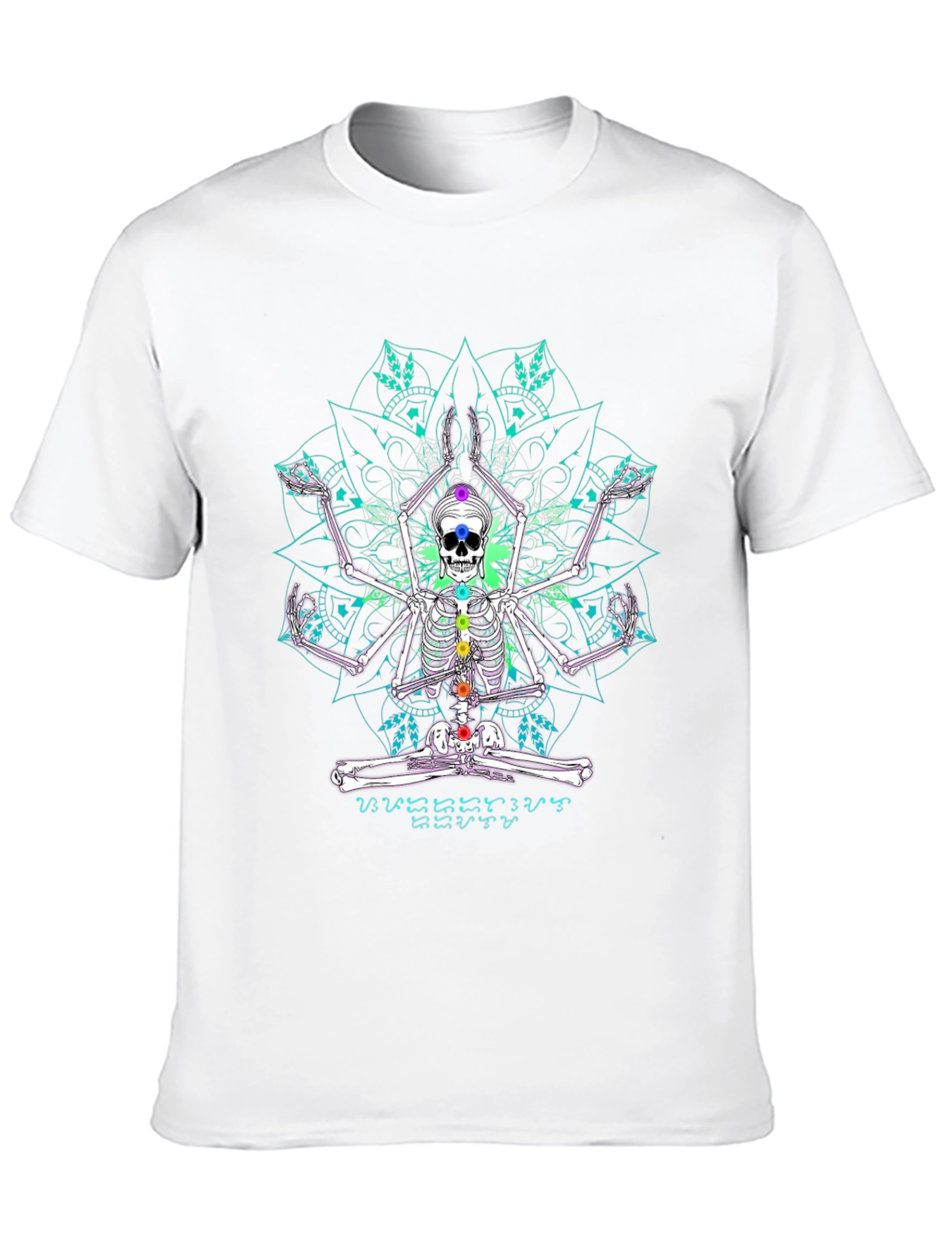 Skeleton Yoga Chakra Mandala Graphic Tee