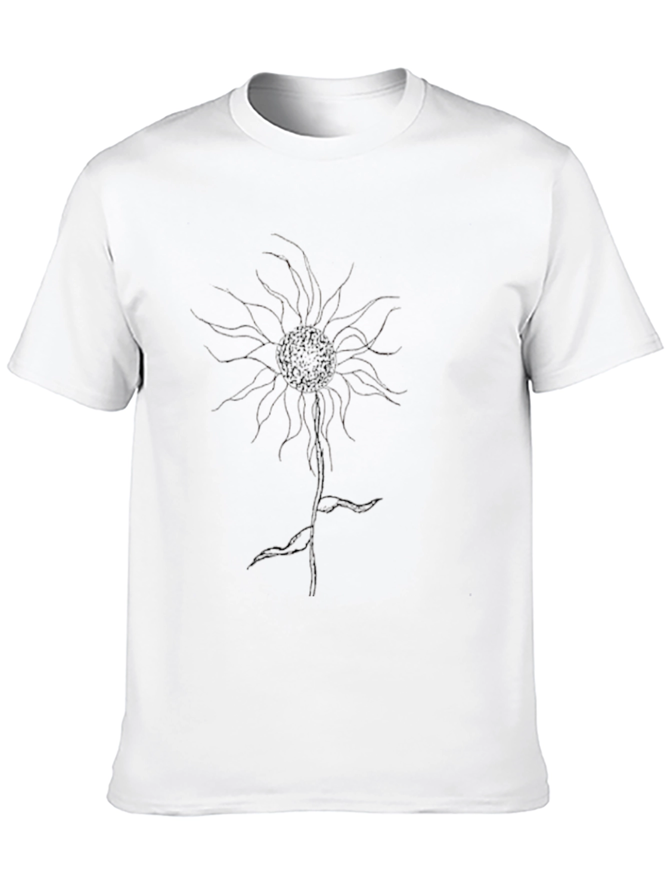 Abstract Floral Print Black T-Shirt for Men