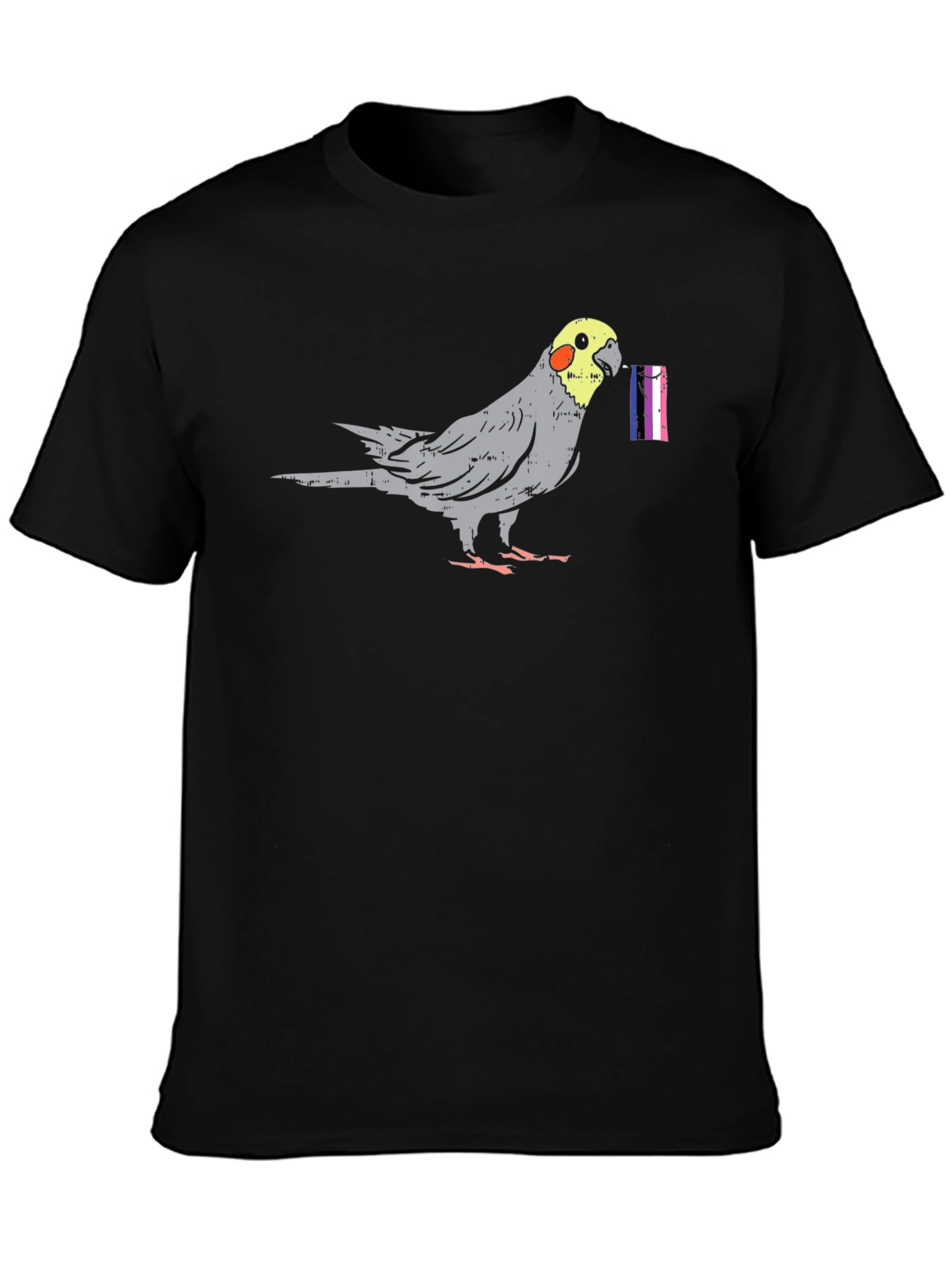 Cockatiel Bird Transgender Pride Flag T-Shirt