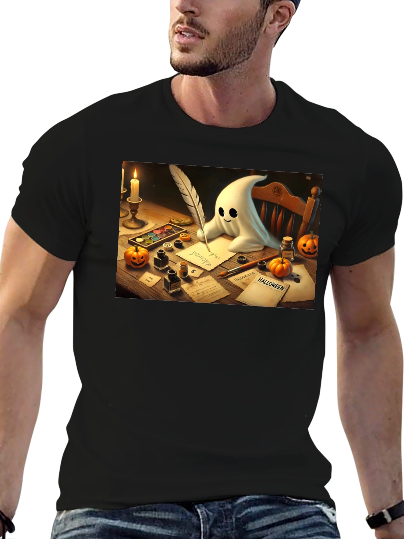 Spooky Season Ghost Writer T-Shirt