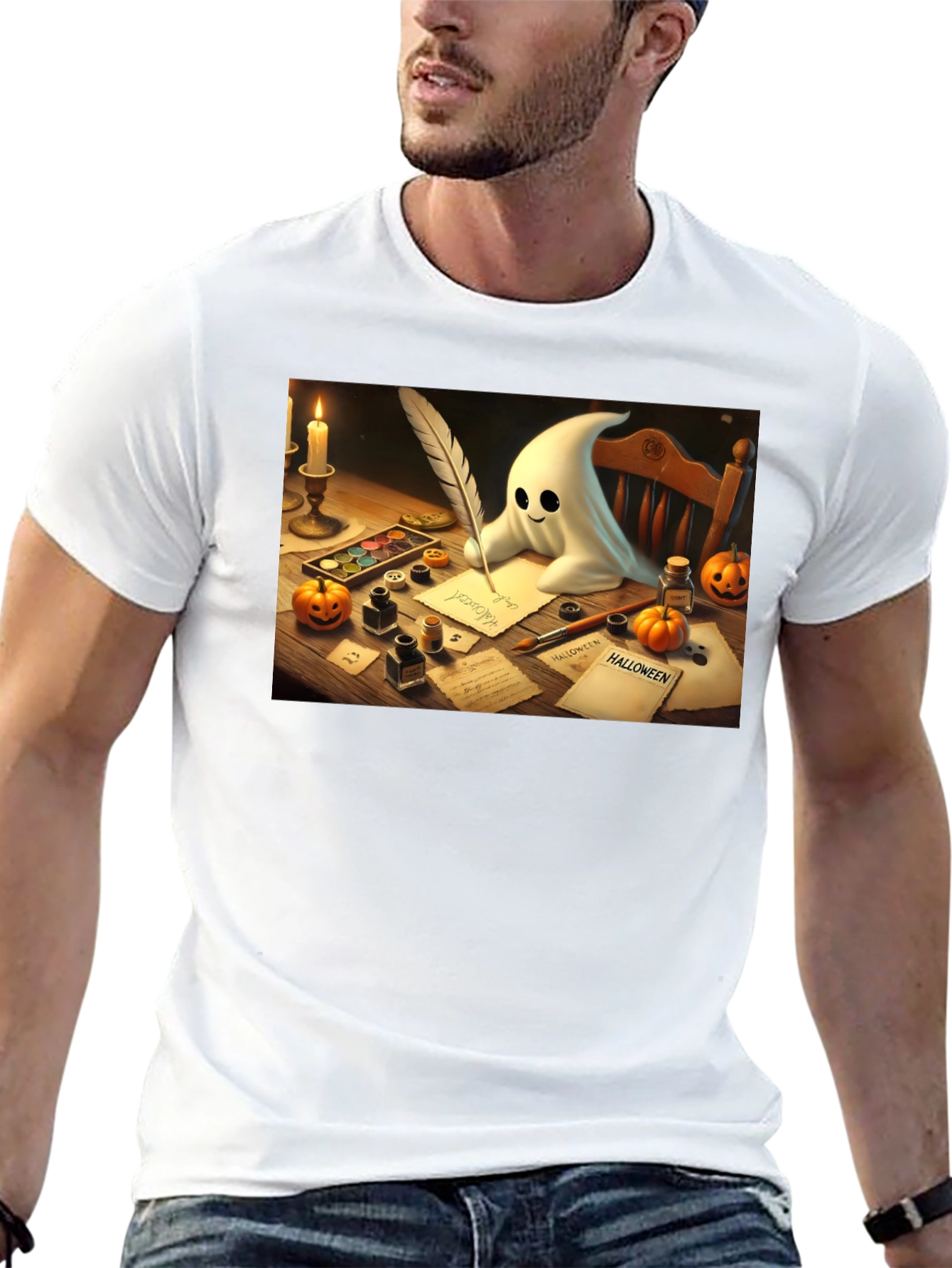 Spooky Season Ghost Writer T-Shirt