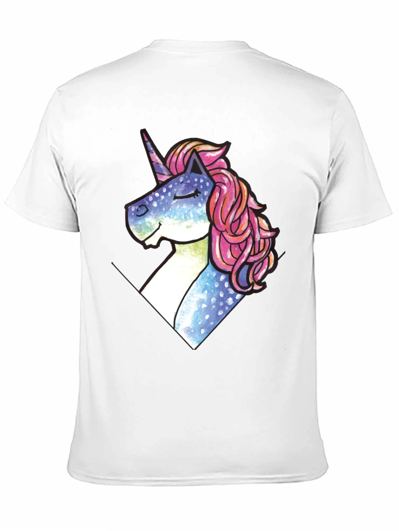 Unicorn Pocket Print Black T-Shirt