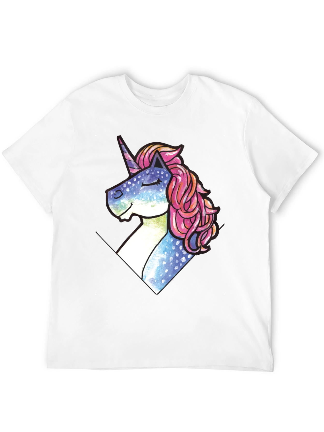Unicorn Pocket Print Black T-Shirt